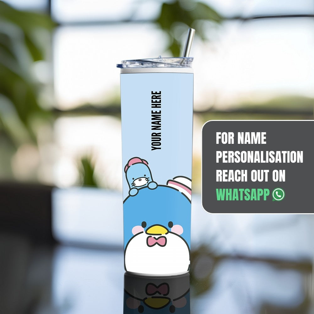 "Hello Kitty: Cute Tuxedo Sam Chip (Sanrio)" Tumbler with Metal Straw