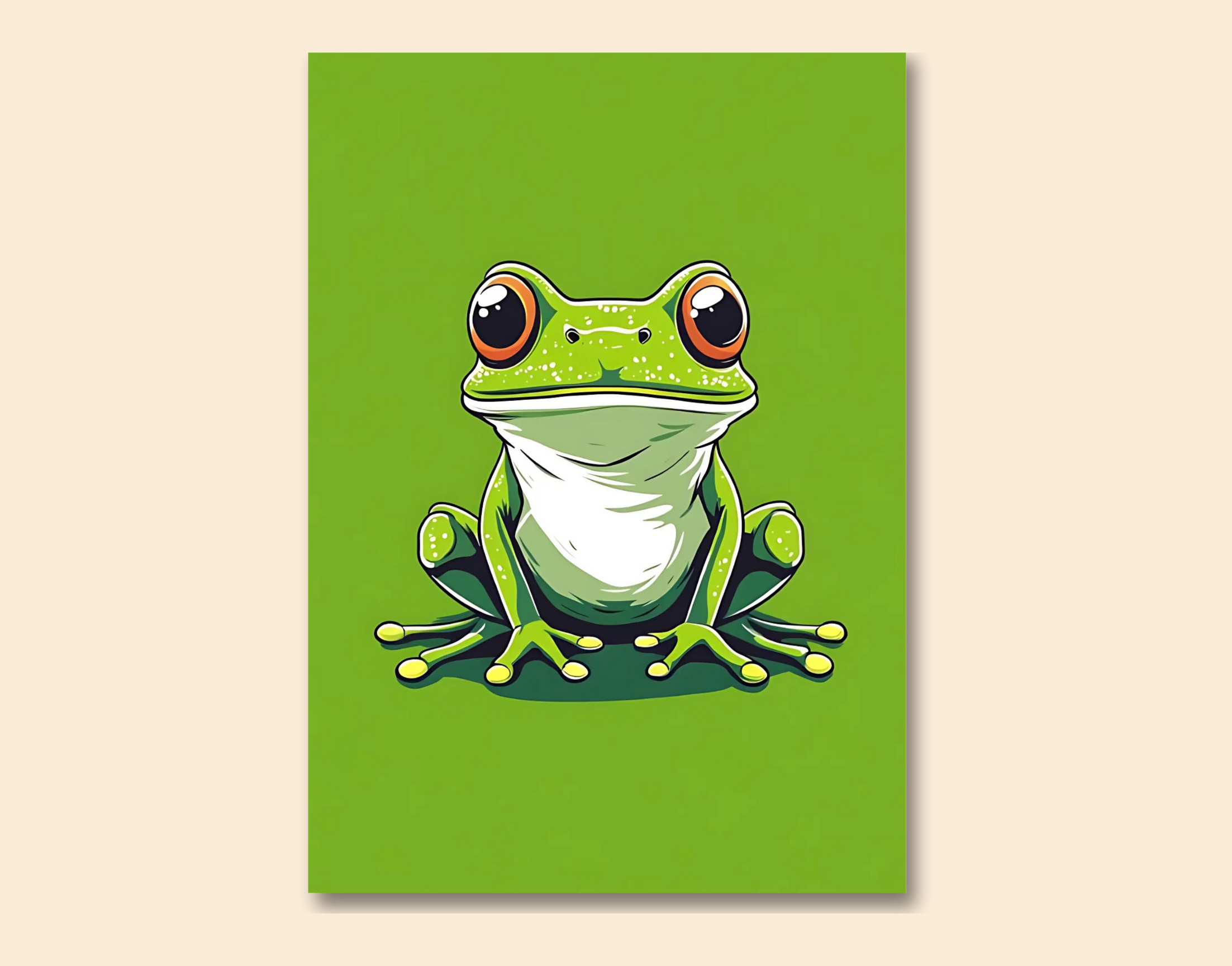 "Frog In The Hop"- Shiny & Sturdy Metallic Poster  Art That Pops & Sticks