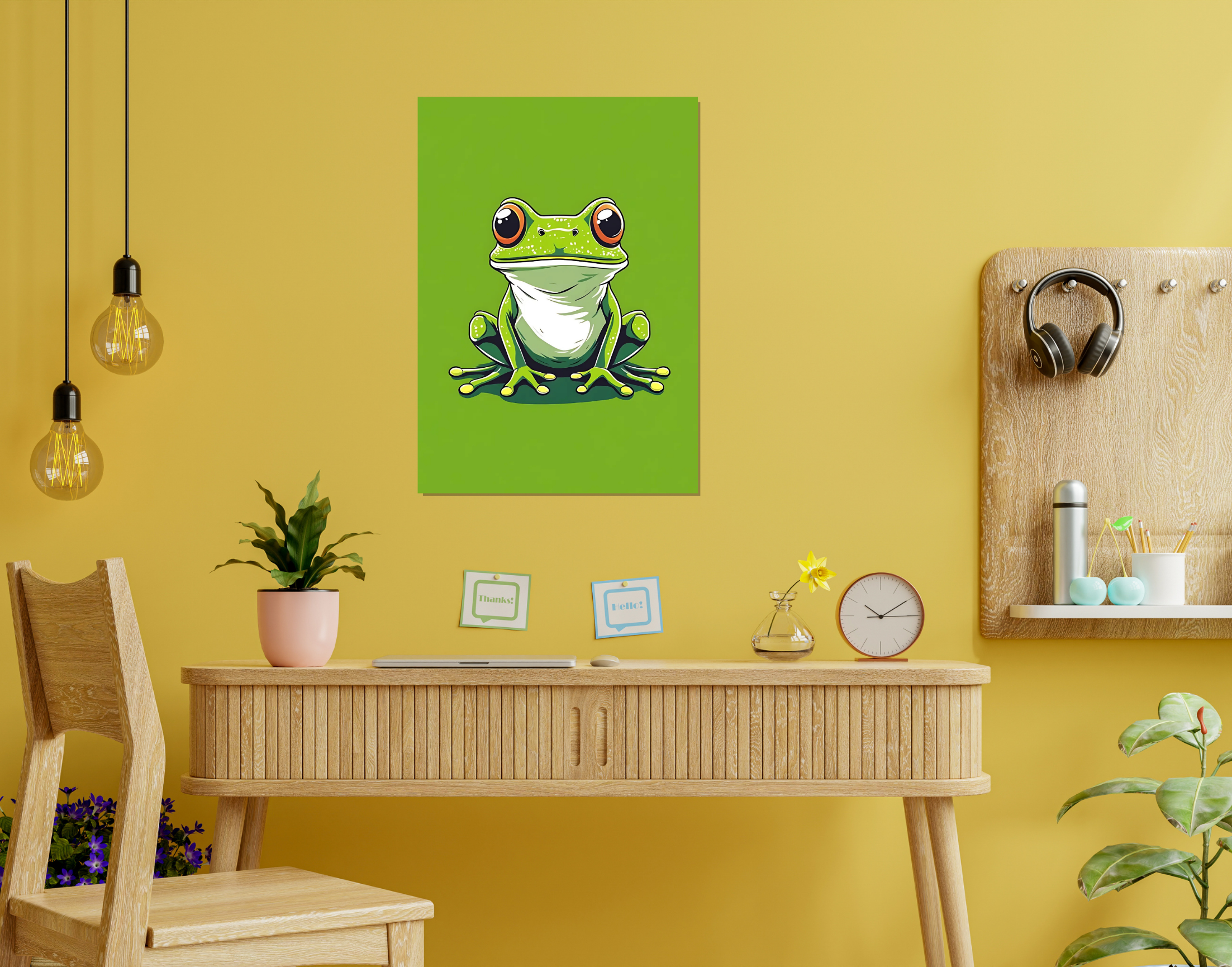"Frog In The Hop"- Shiny & Sturdy Metallic Poster  Art That Pops & Sticks