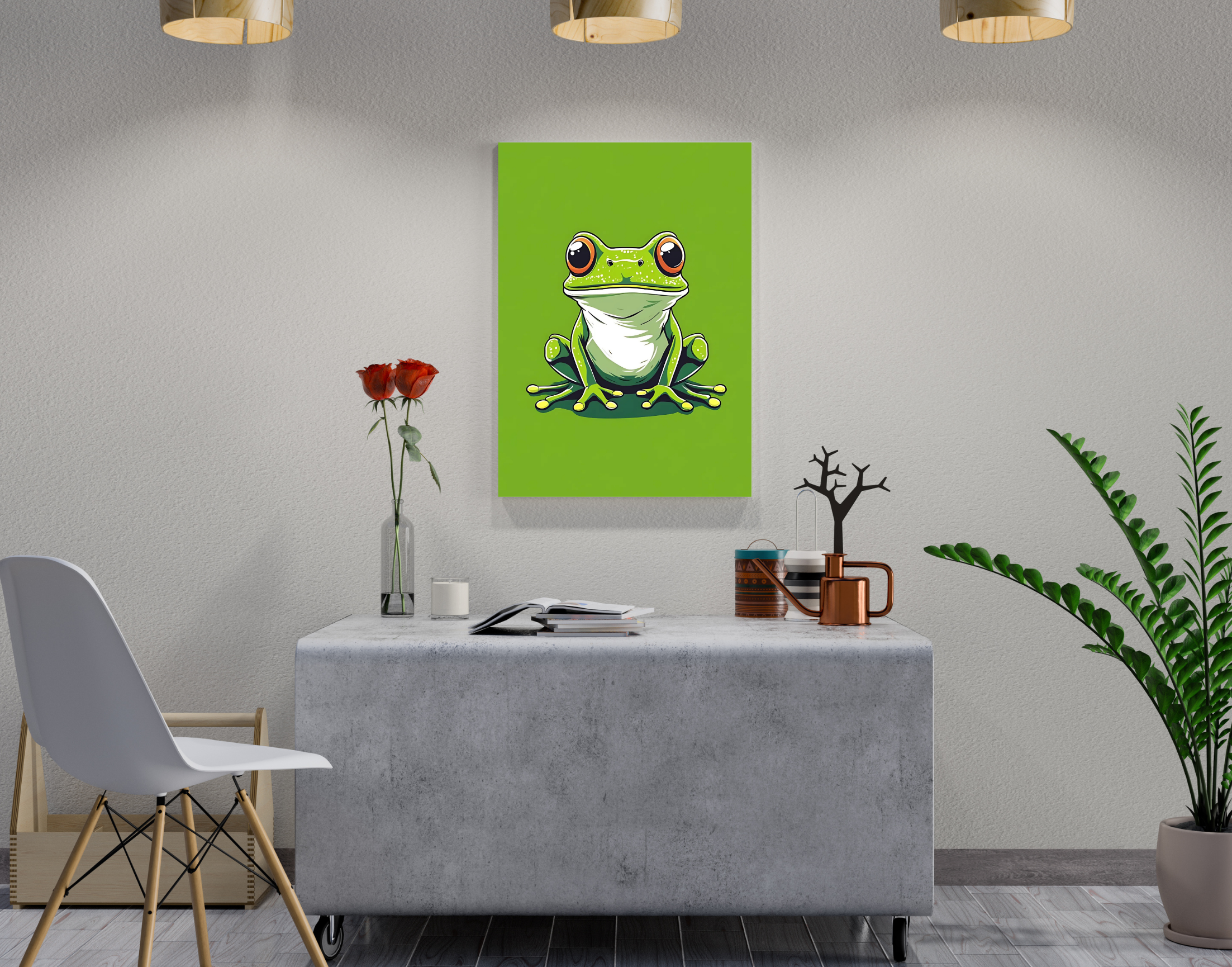 "Frog In The Hop"- Shiny & Sturdy Metallic Poster  Art That Pops & Sticks