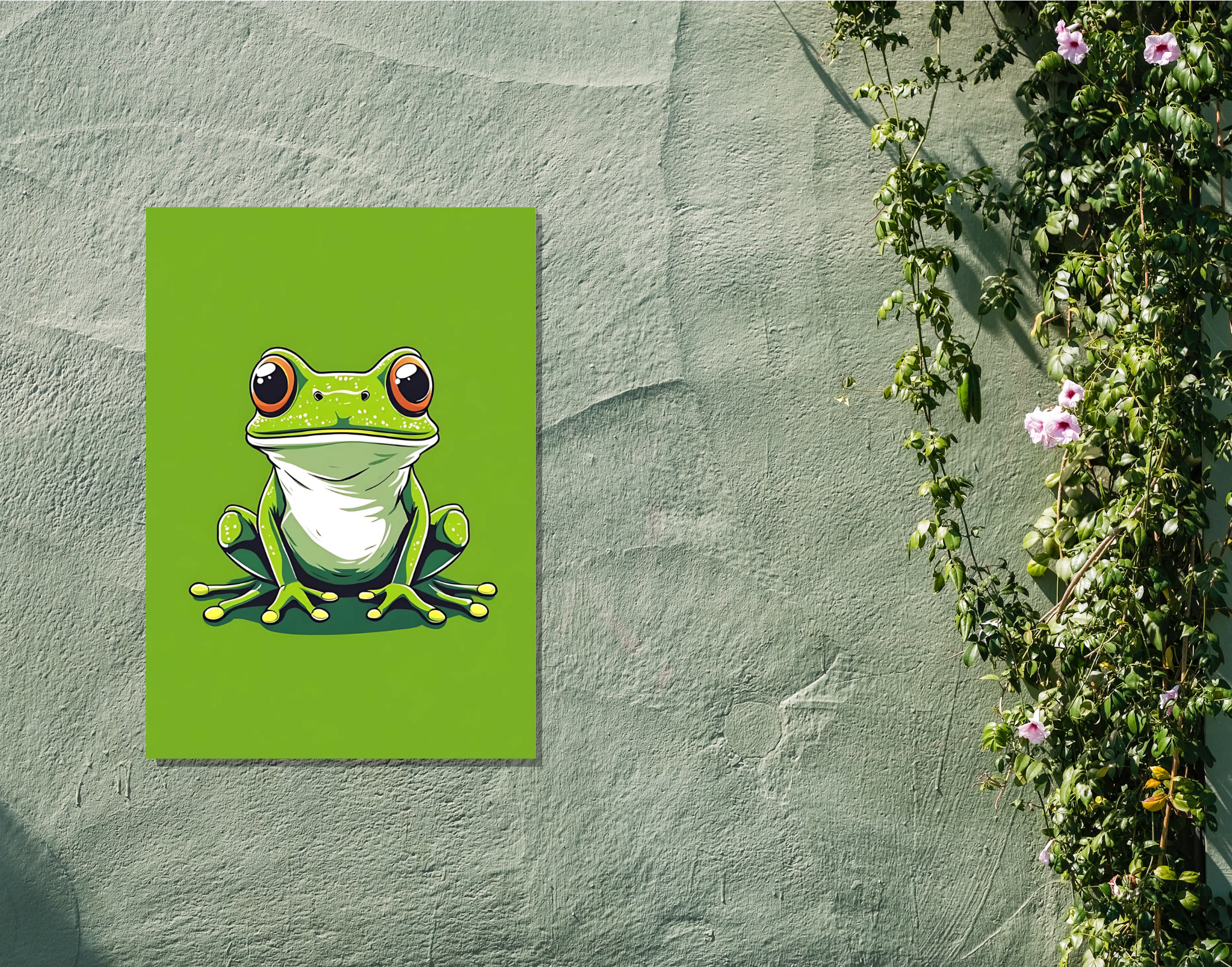 "Frog In The Hop"- Shiny & Sturdy Metallic Poster  Art That Pops & Sticks