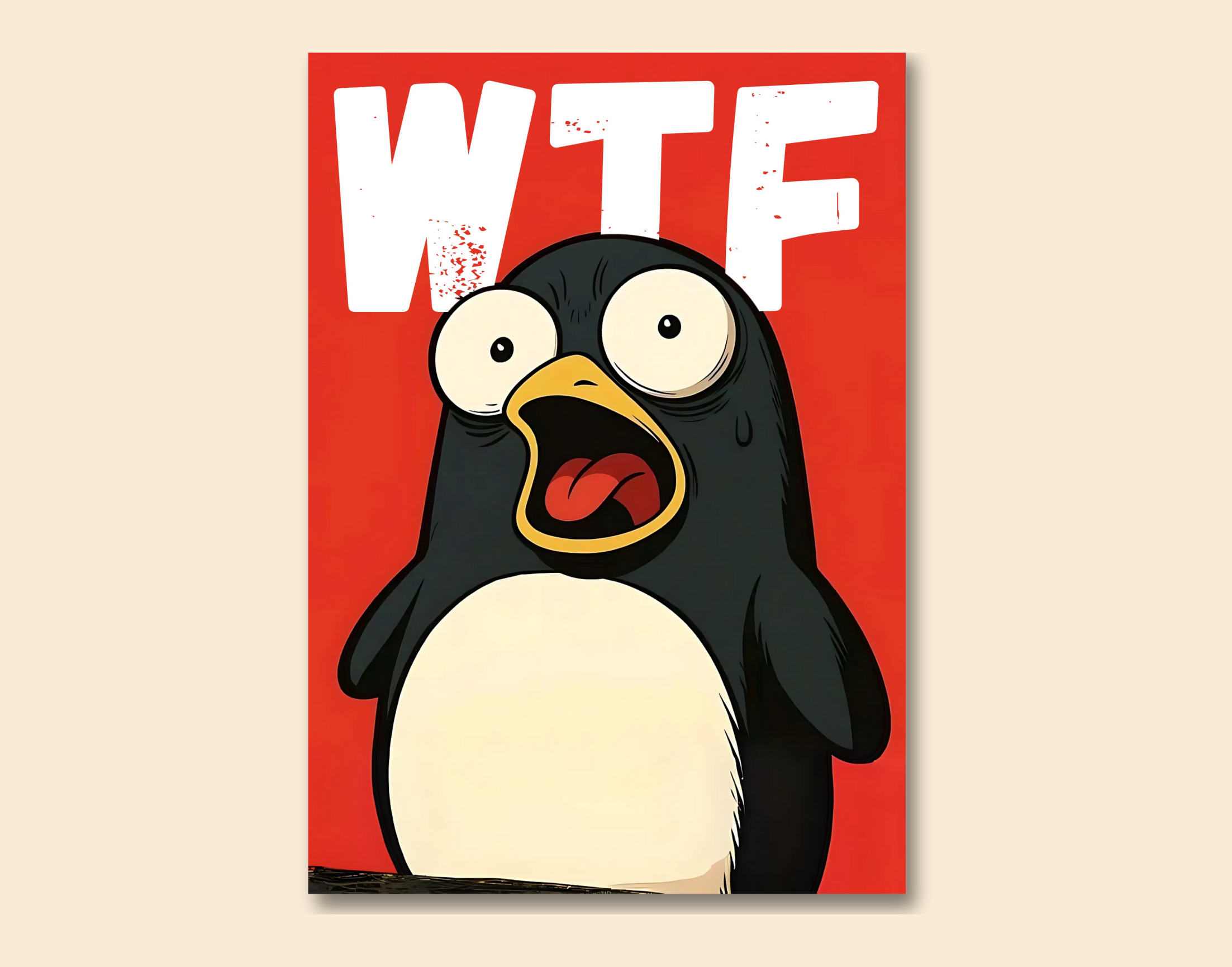 "WTF - Dog In The Wild"- Shiny & Sturdy Metallic Poster  Art That Pops & Sticks