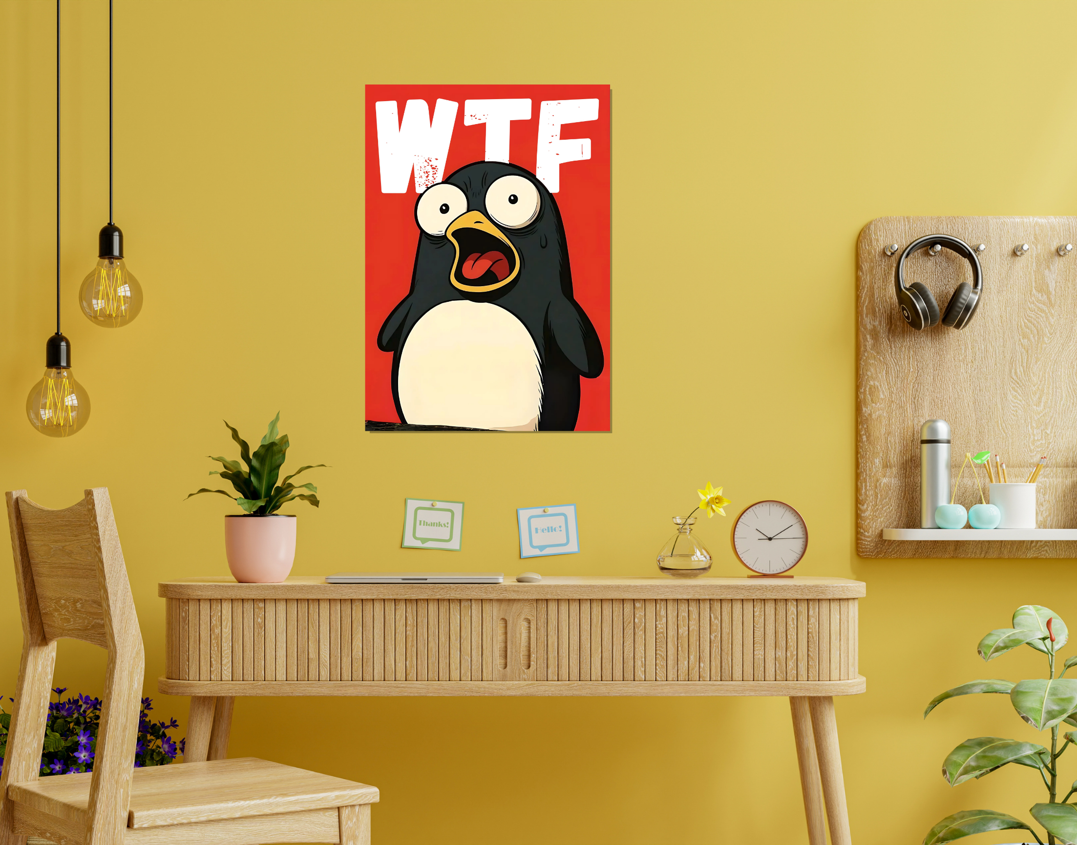 "WTF - Dog In The Wild"- Shiny & Sturdy Metallic Poster  Art That Pops & Sticks