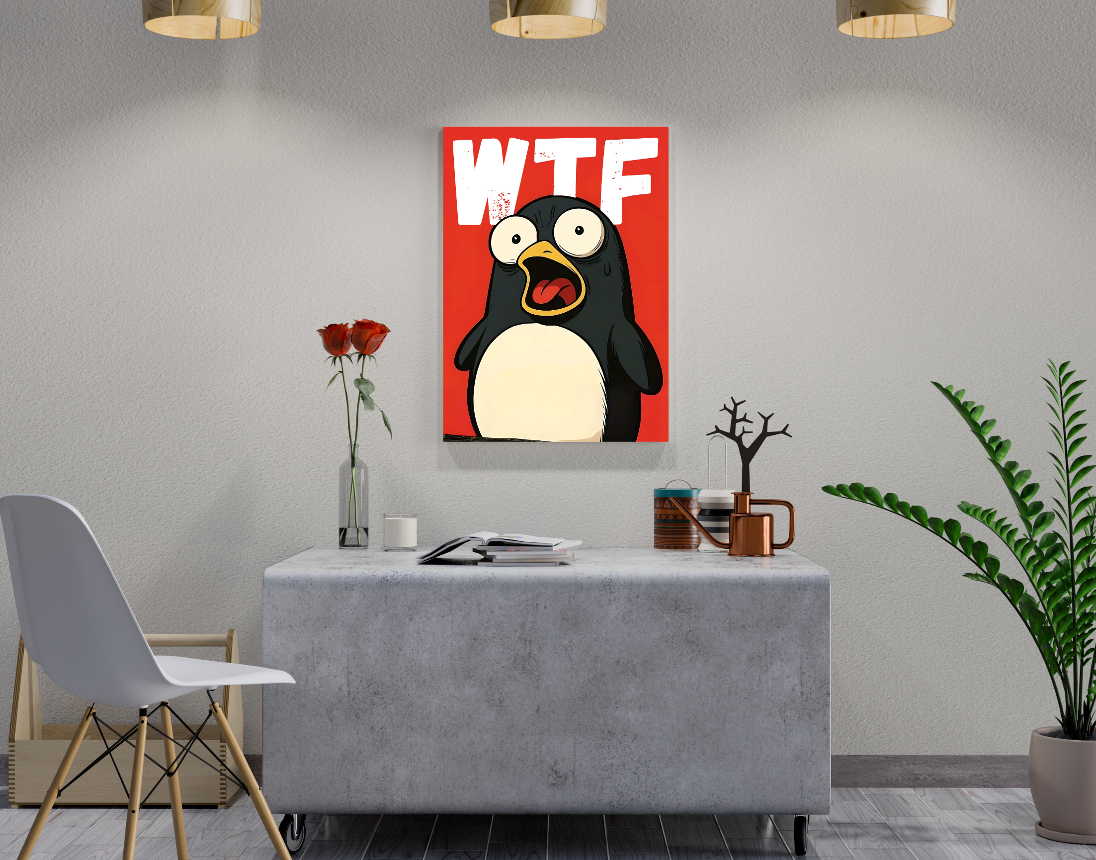 "WTF - Dog In The Wild"- Shiny & Sturdy Metallic Poster  Art That Pops & Sticks