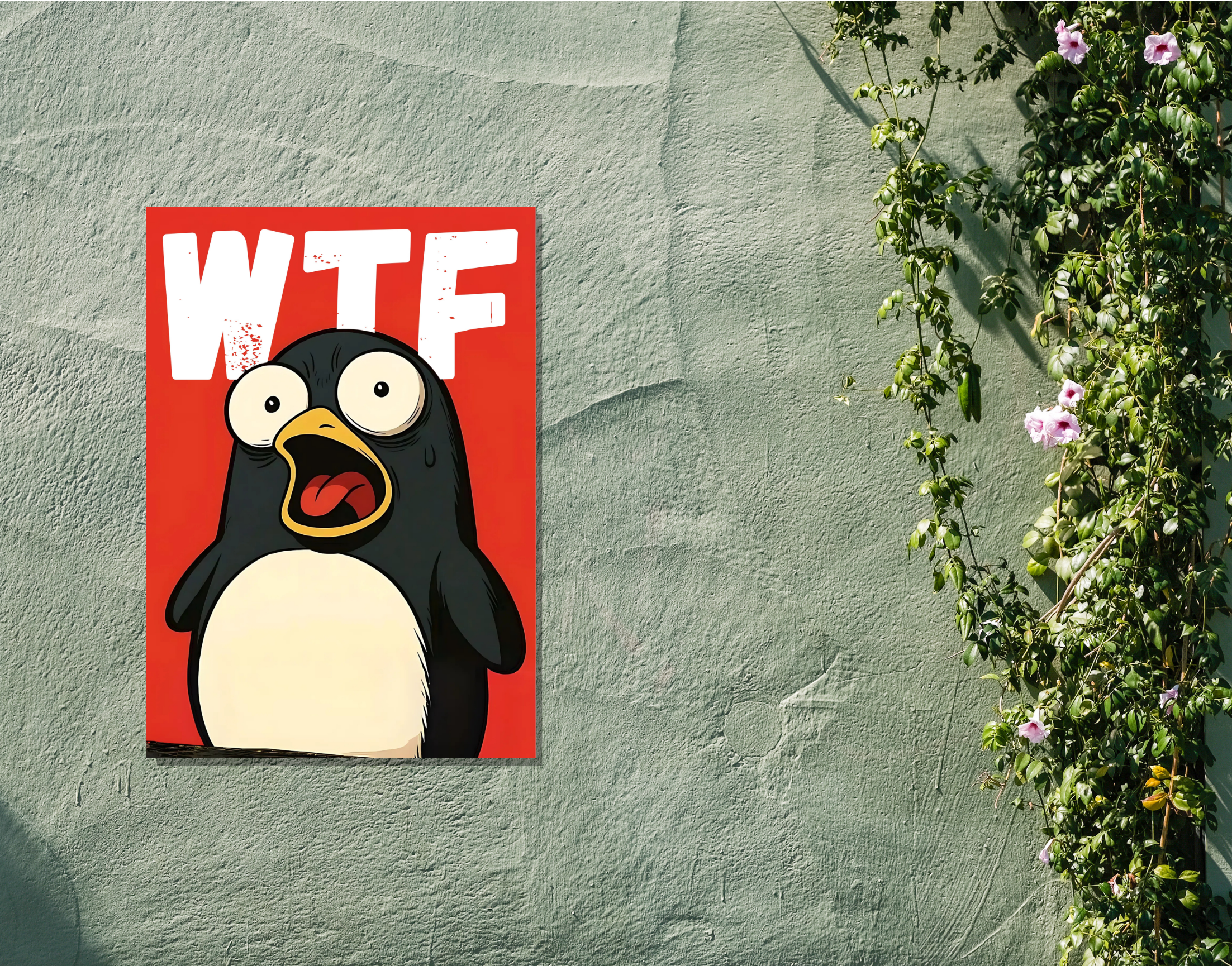 "WTF - Dog In The Wild"- Shiny & Sturdy Metallic Poster  Art That Pops & Sticks
