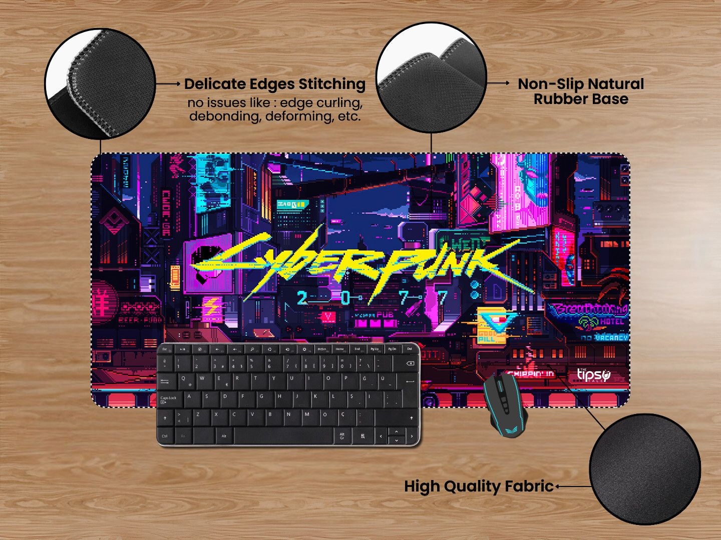 "CYBERPUNK 2077 pixelated" Gaming Mousepad Elevate Your Gaming Experience