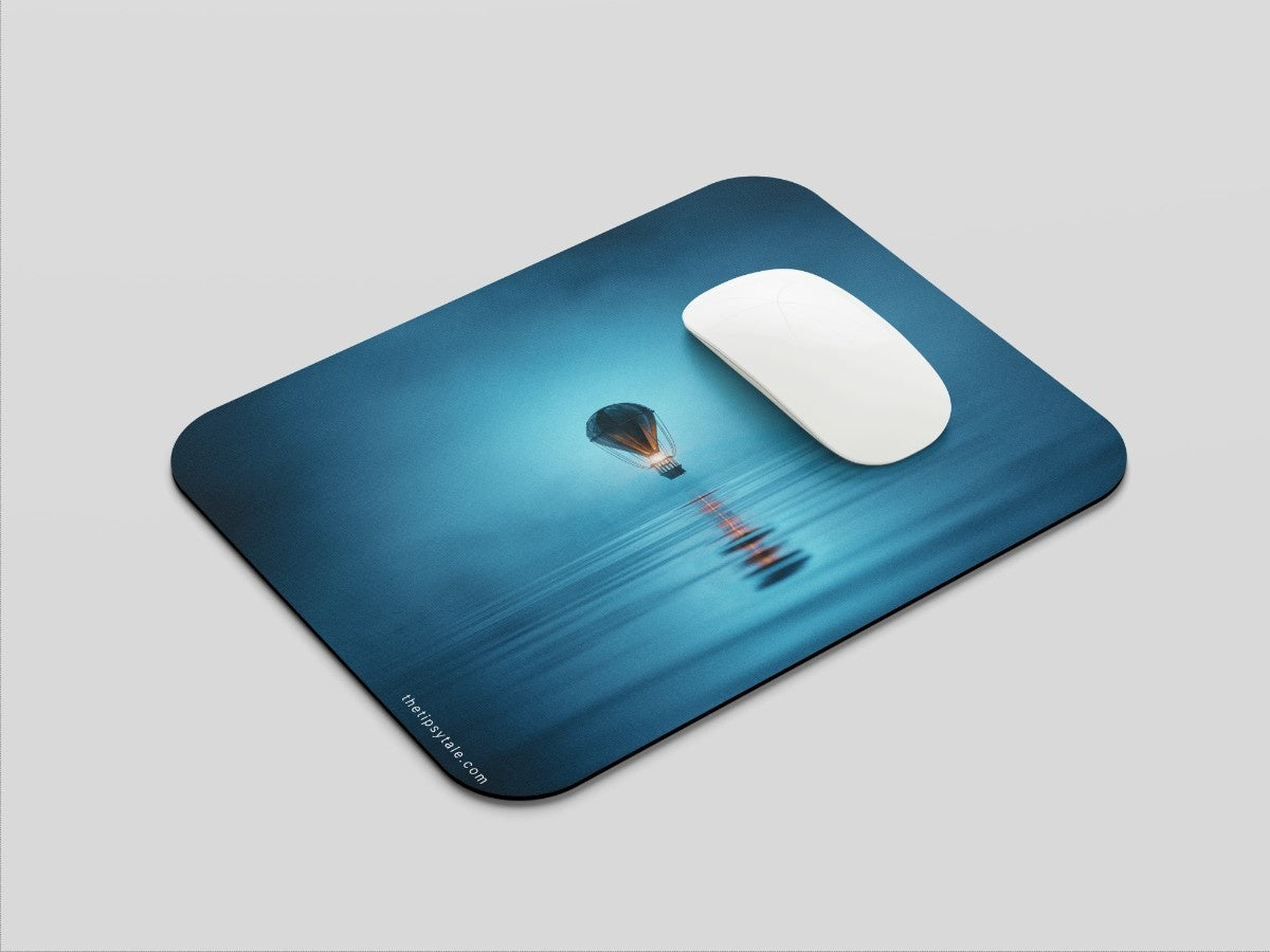 "Foggy night-Hot air balloon" Mousepad Enhance Your Workspace with Style