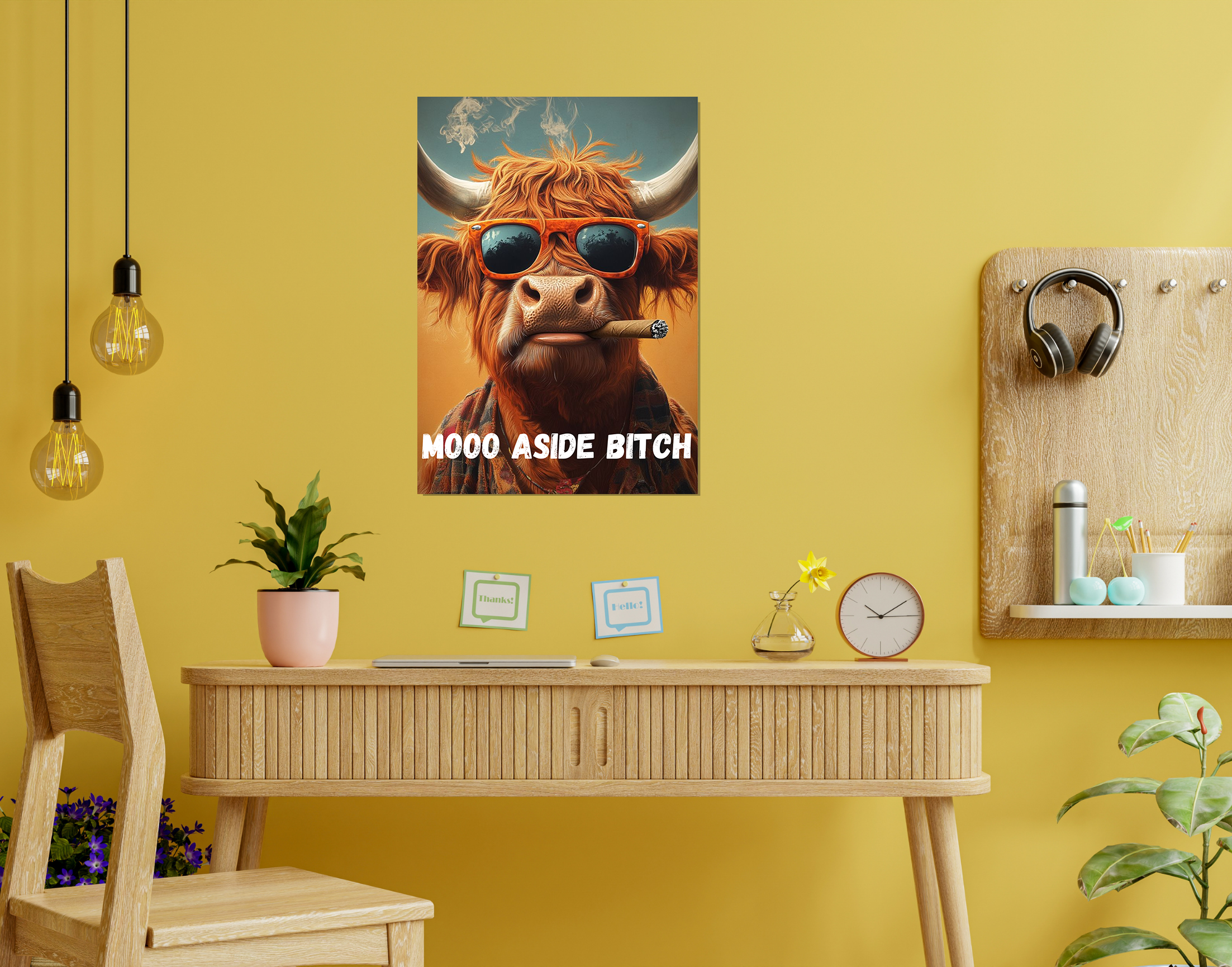 "Mooo Aside Bitch"- Shiny & Sturdy Metallic Poster  Art That Pops & Sticks