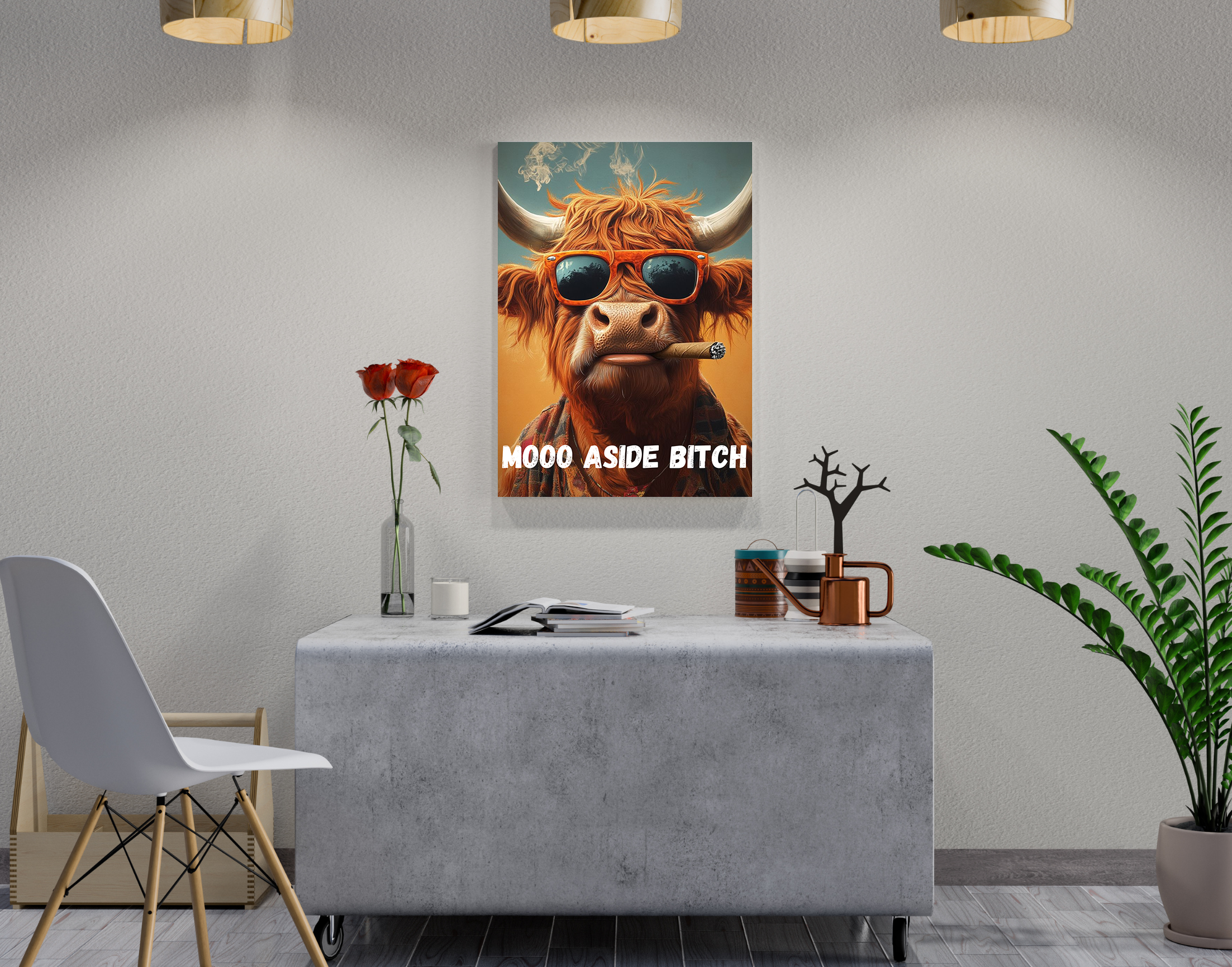 "Mooo Aside Bitch"- Shiny & Sturdy Metallic Poster  Art That Pops & Sticks