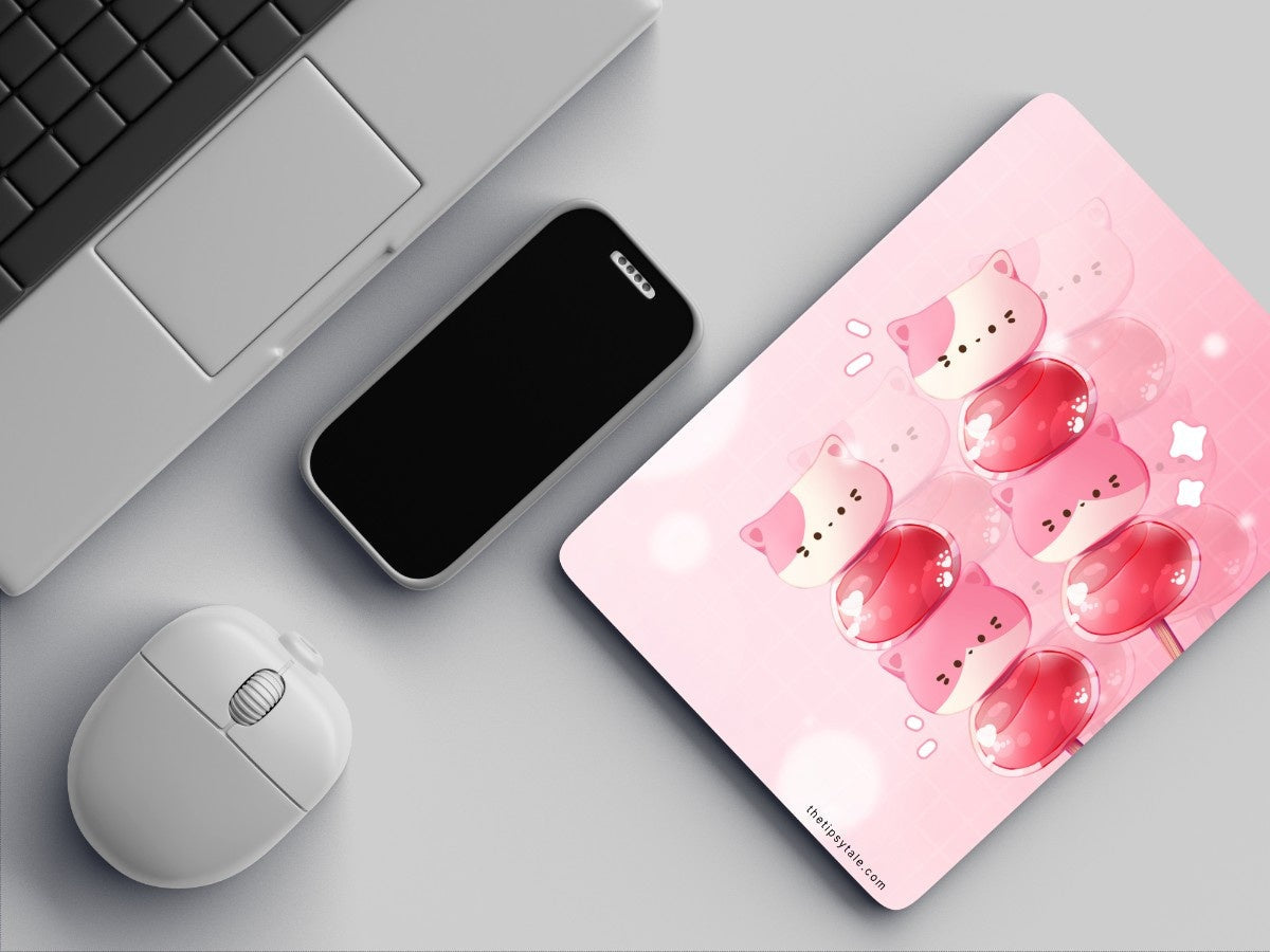 "KAWAII CANDY PINK" Mousepad Enhance Your Workspace with Style