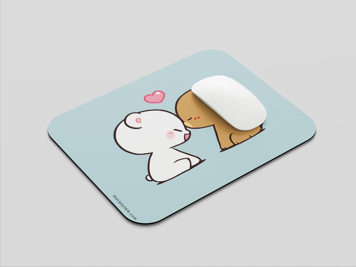 "Milk & Mocha Affection" Mousepad Enhance Your Workspace with Style