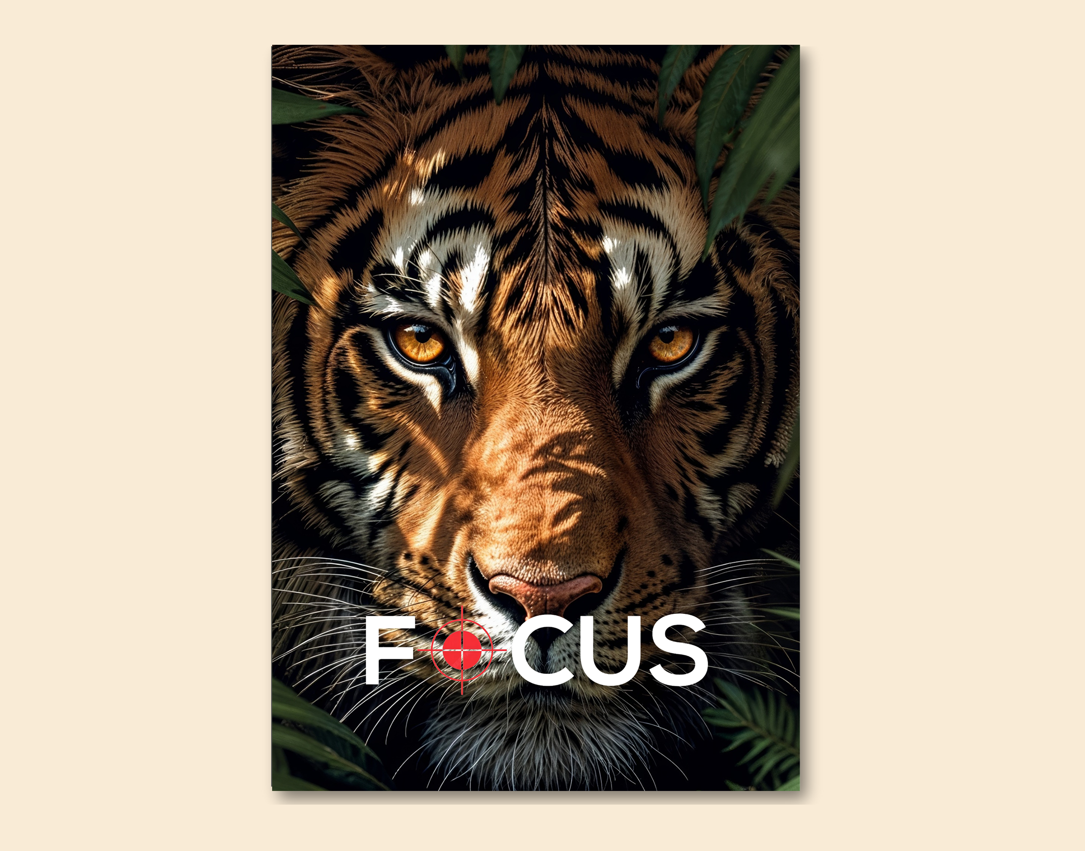 "FOCUS: TIGER"- Shiny & Sturdy Metallic Poster  Art That Pops & Sticks