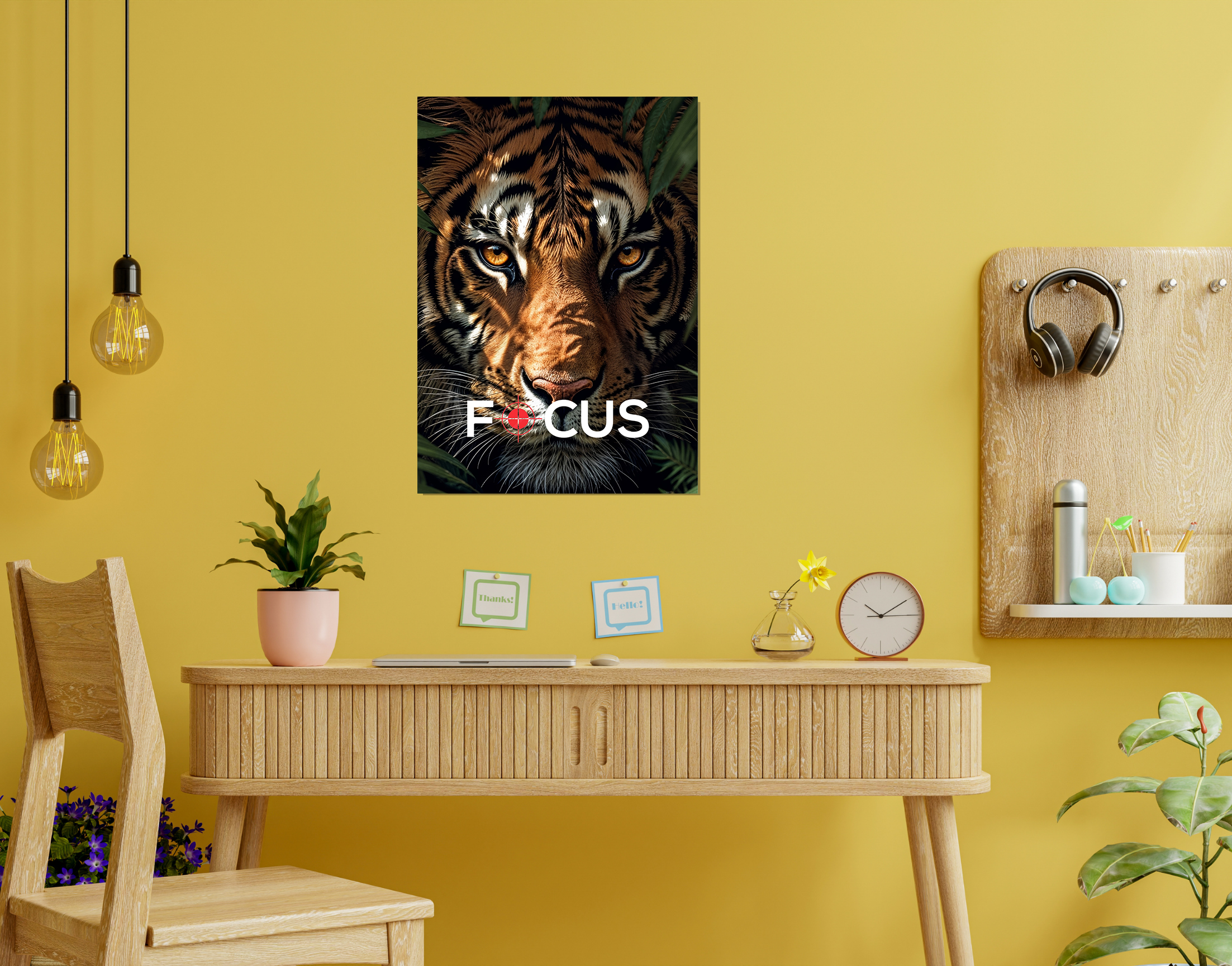 "FOCUS: TIGER"- Shiny & Sturdy Metallic Poster  Art That Pops & Sticks