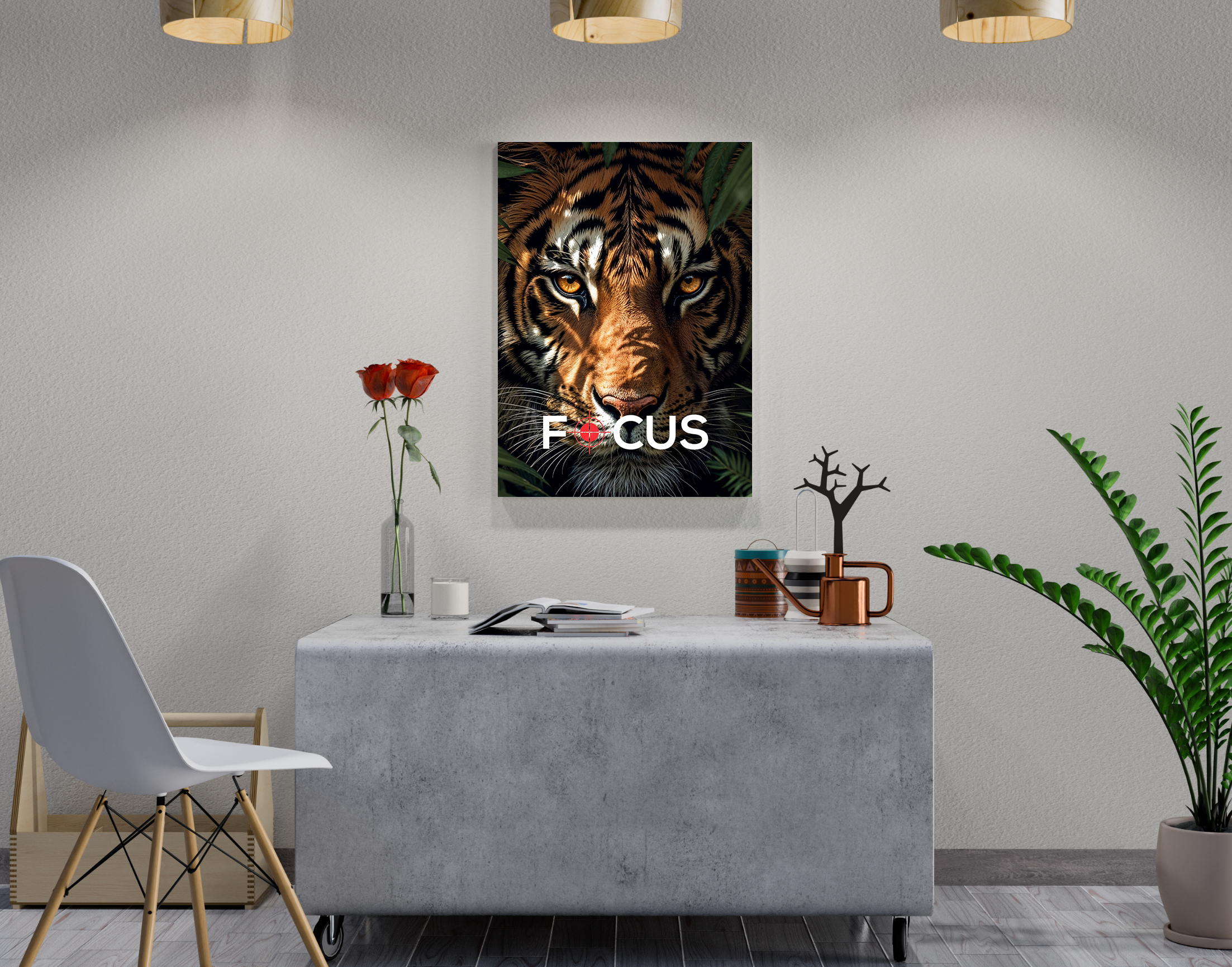 "FOCUS: TIGER"- Shiny & Sturdy Metallic Poster  Art That Pops & Sticks