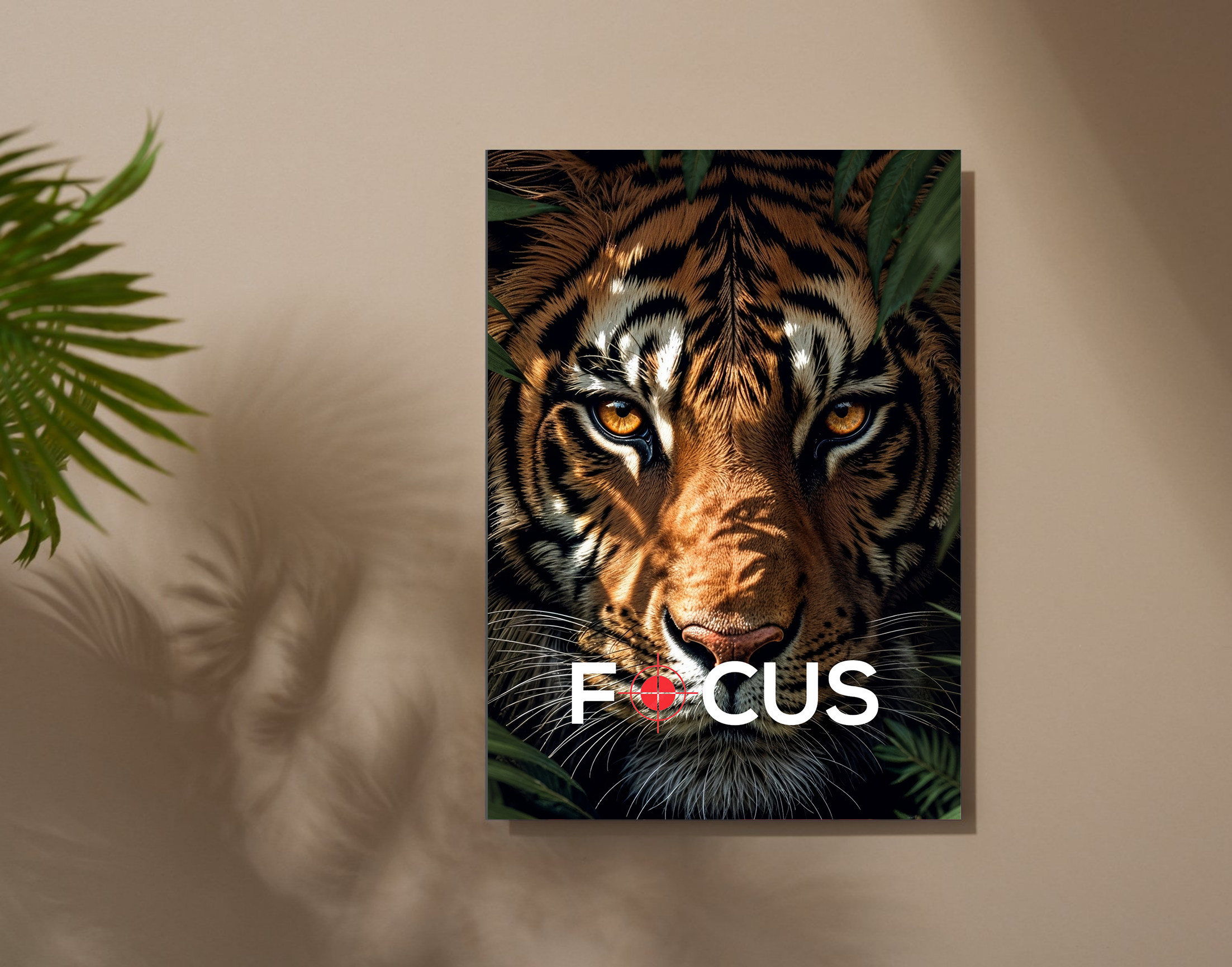 "FOCUS: TIGER"- Shiny & Sturdy Metallic Poster  Art That Pops & Sticks