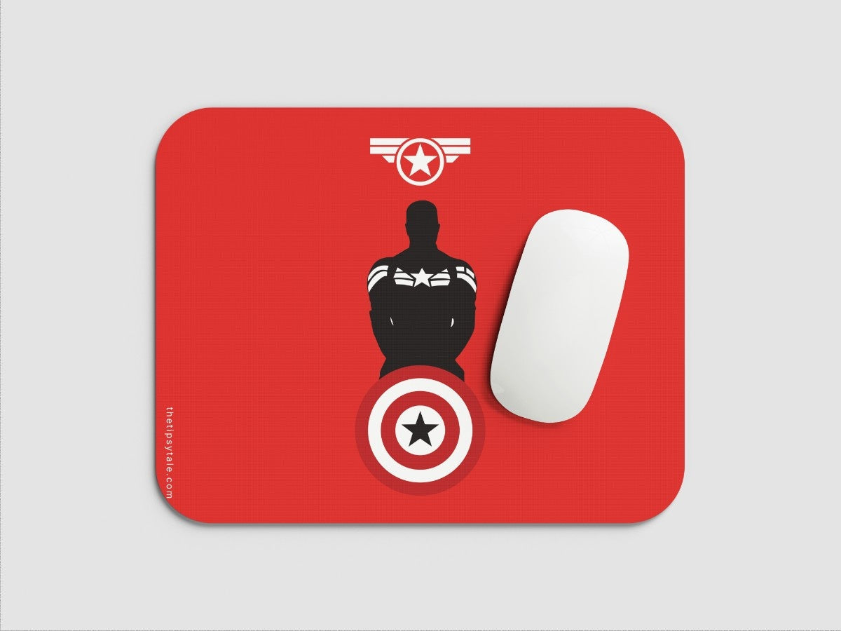 "Captain America Minimal art" Mousepad Enhance Your Workspace with Style