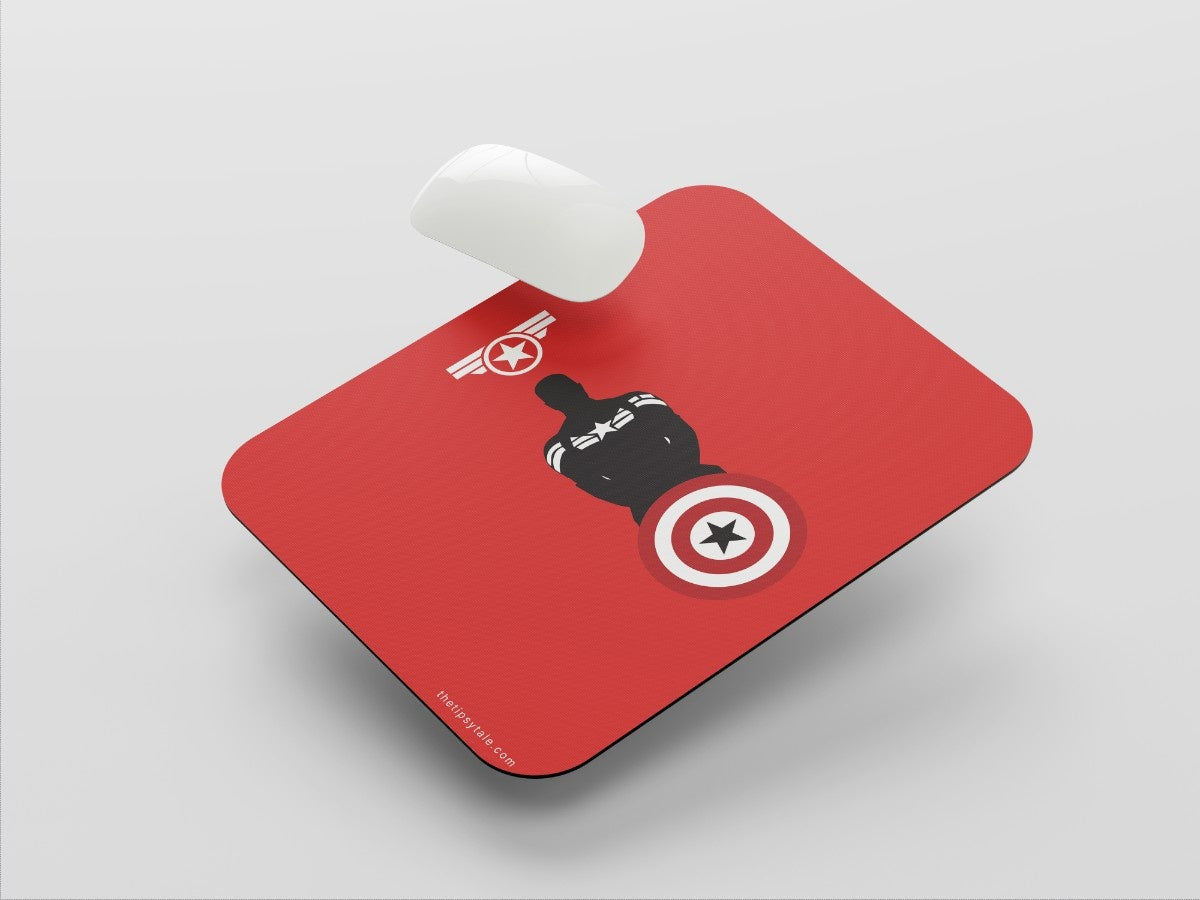 "Captain America Minimal art" Mousepad Enhance Your Workspace with Style