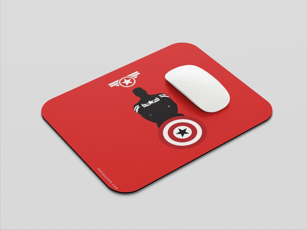 "Captain America Minimal art" Mousepad Enhance Your Workspace with Style