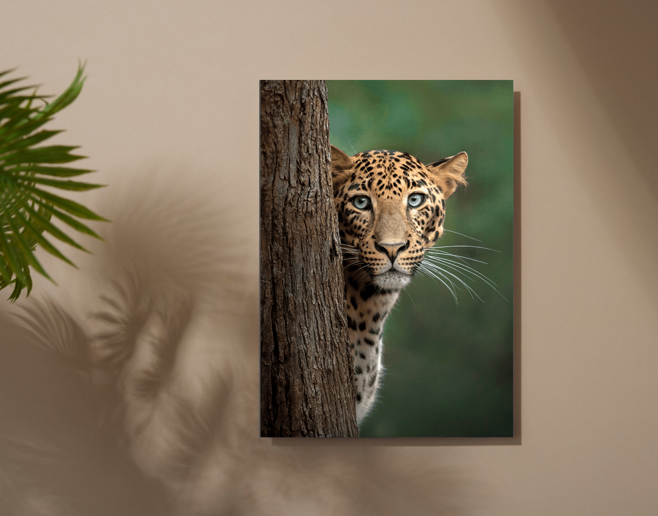 "Cheetah- Behind The Tree"- Shiny & Sturdy Metallic Poster  Art That Pops & Sticks