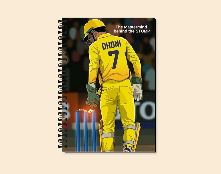 "CRICKET FANBASE J7: MAHENDRA SINGH DHONI" -Elegant & Inspiring Diary for Daily Reflection