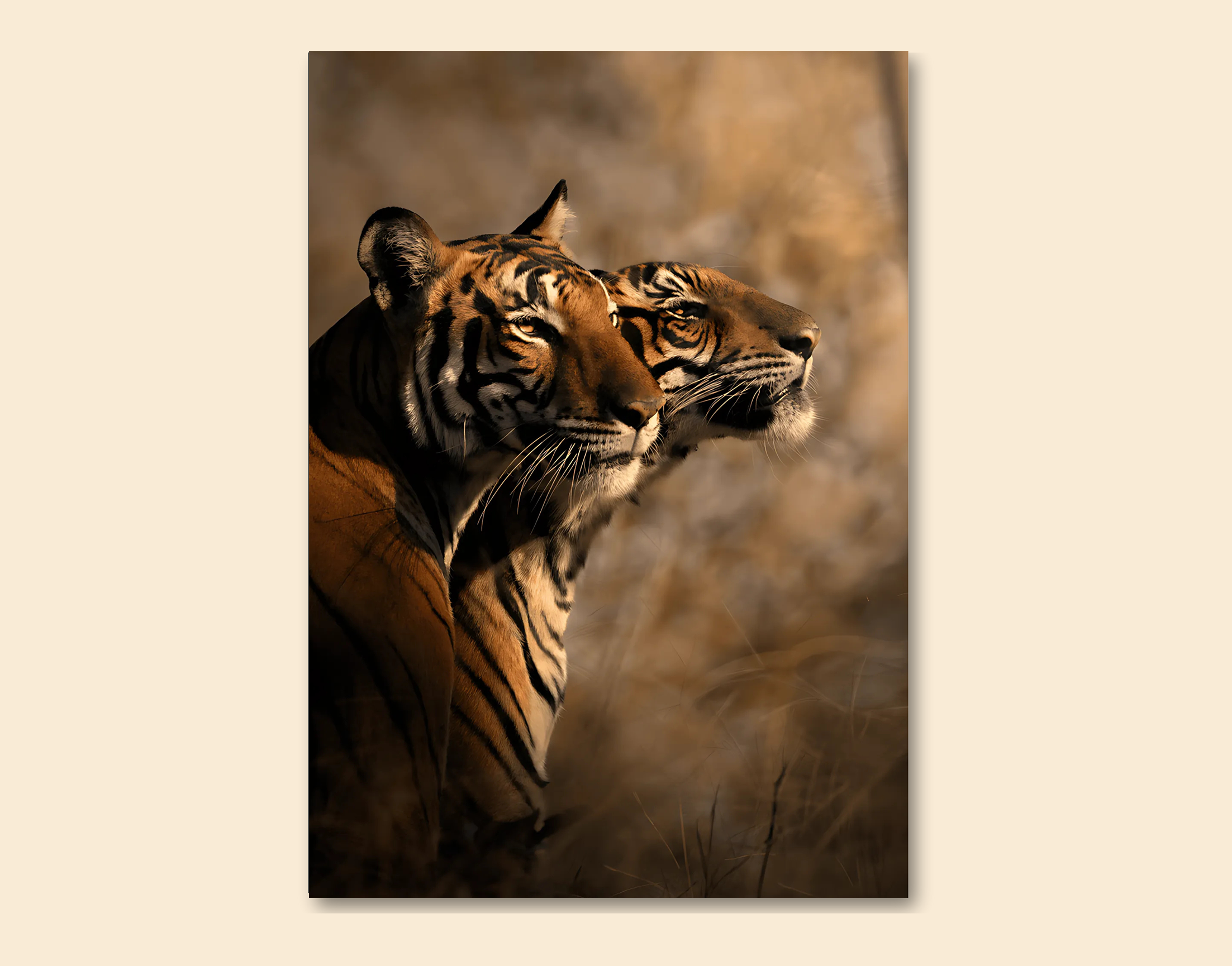 "Animal Love-Tiger Love"- Shiny & Sturdy Metallic Poster  Art That Pops & Sticks