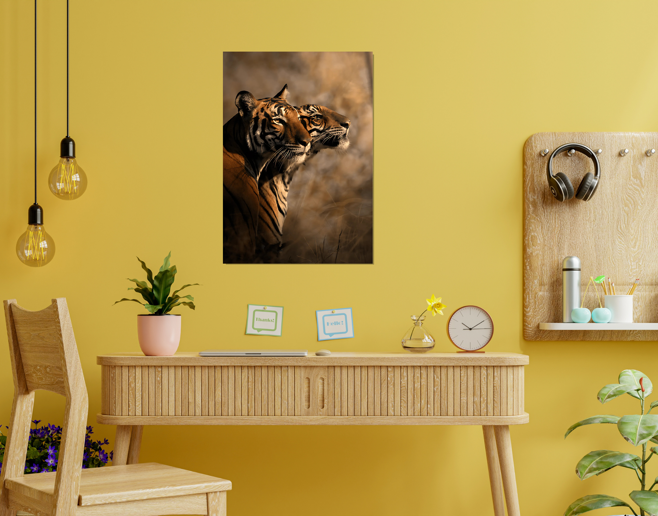 "Animal Love-Tiger Love"- Shiny & Sturdy Metallic Poster  Art That Pops & Sticks