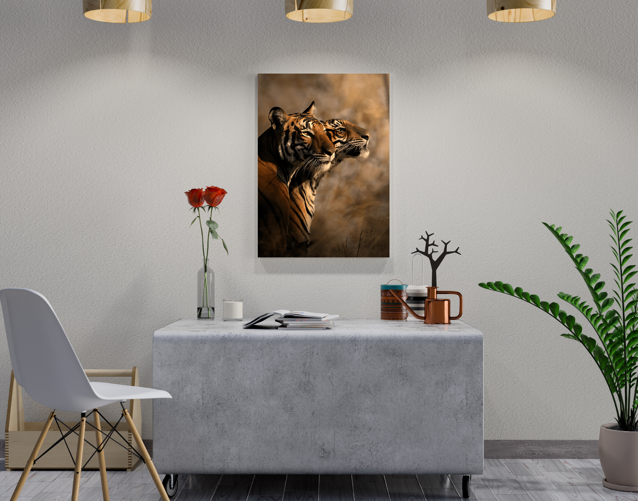 "Animal Love-Tiger Love"- Shiny & Sturdy Metallic Poster  Art That Pops & Sticks
