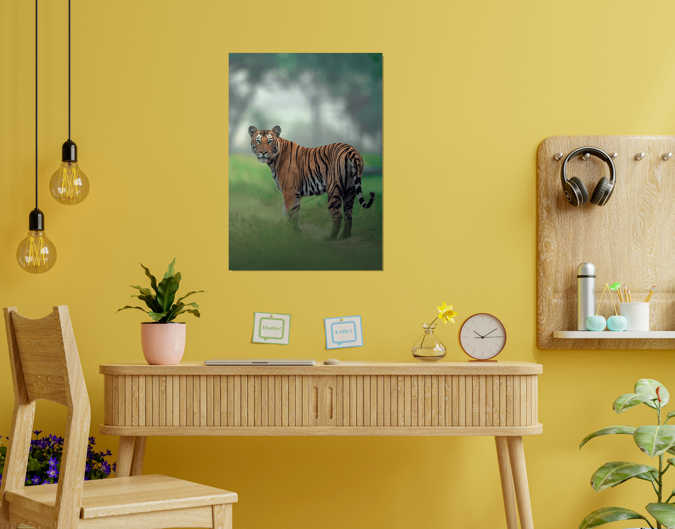 "Tiger In The Forest"- Shiny & Sturdy Metallic Poster  Art That Pops & Sticks