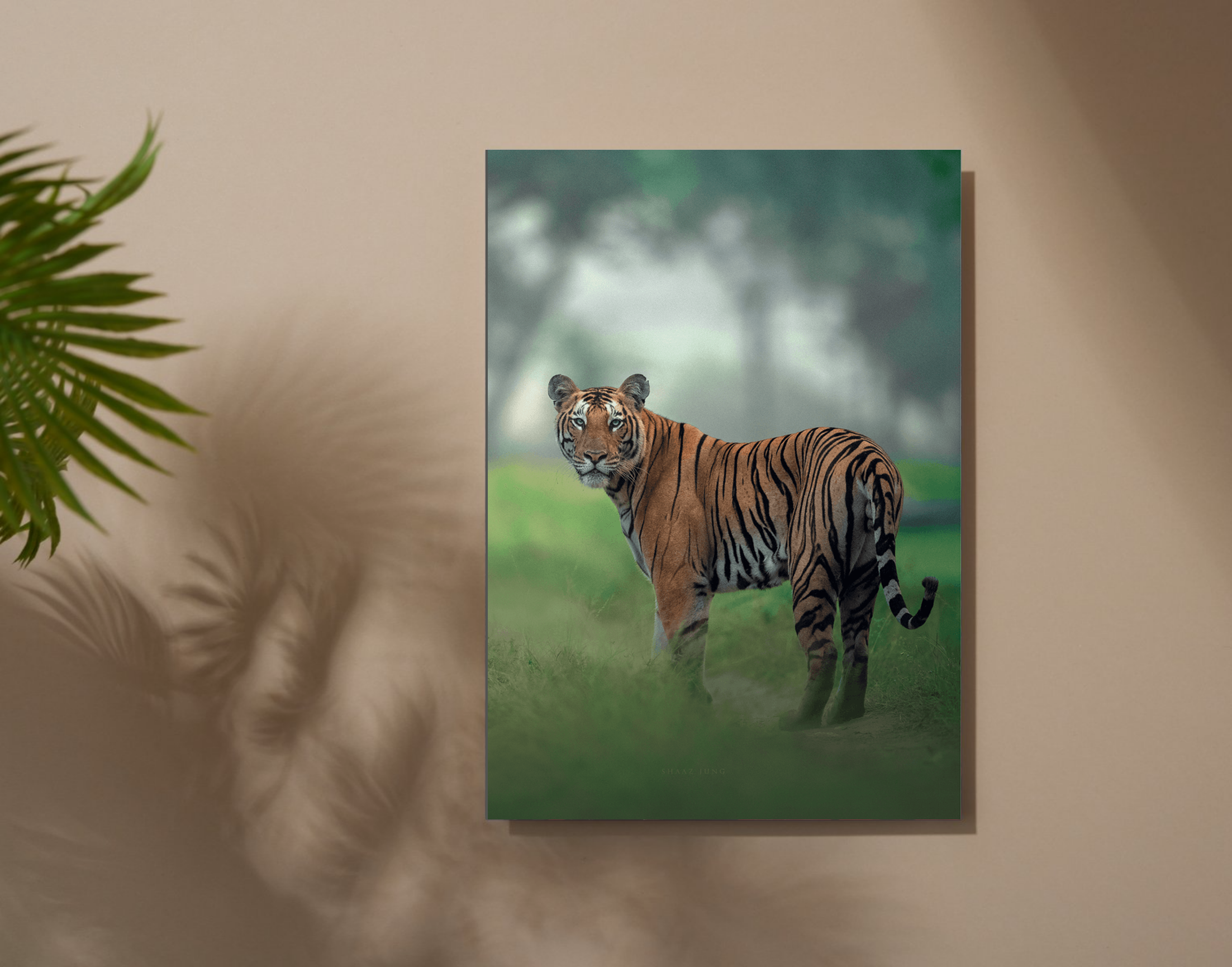 "Tiger In The Forest"- Shiny & Sturdy Metallic Poster  Art That Pops & Sticks