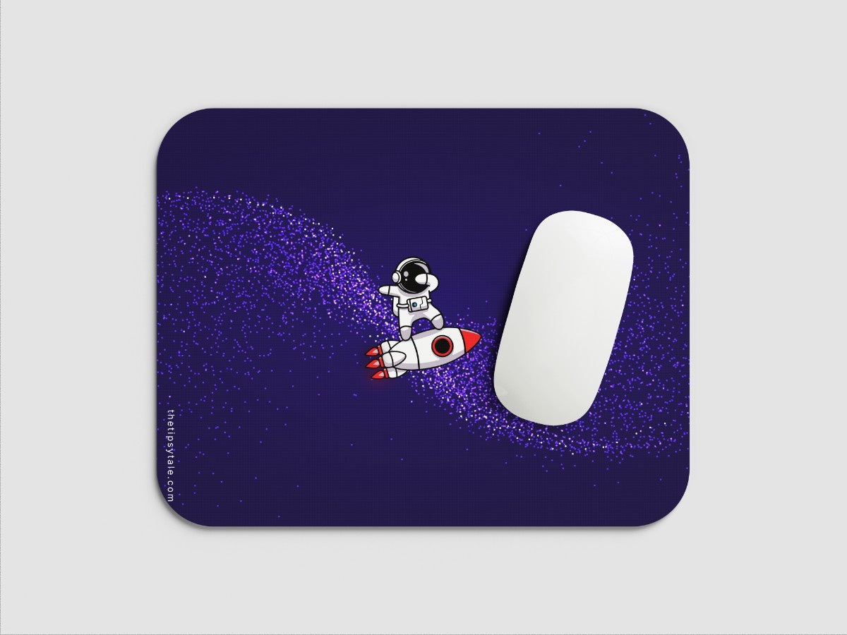 "Astronaut Rocket in the Space" Mousepad Enhance Your Workspace with Style