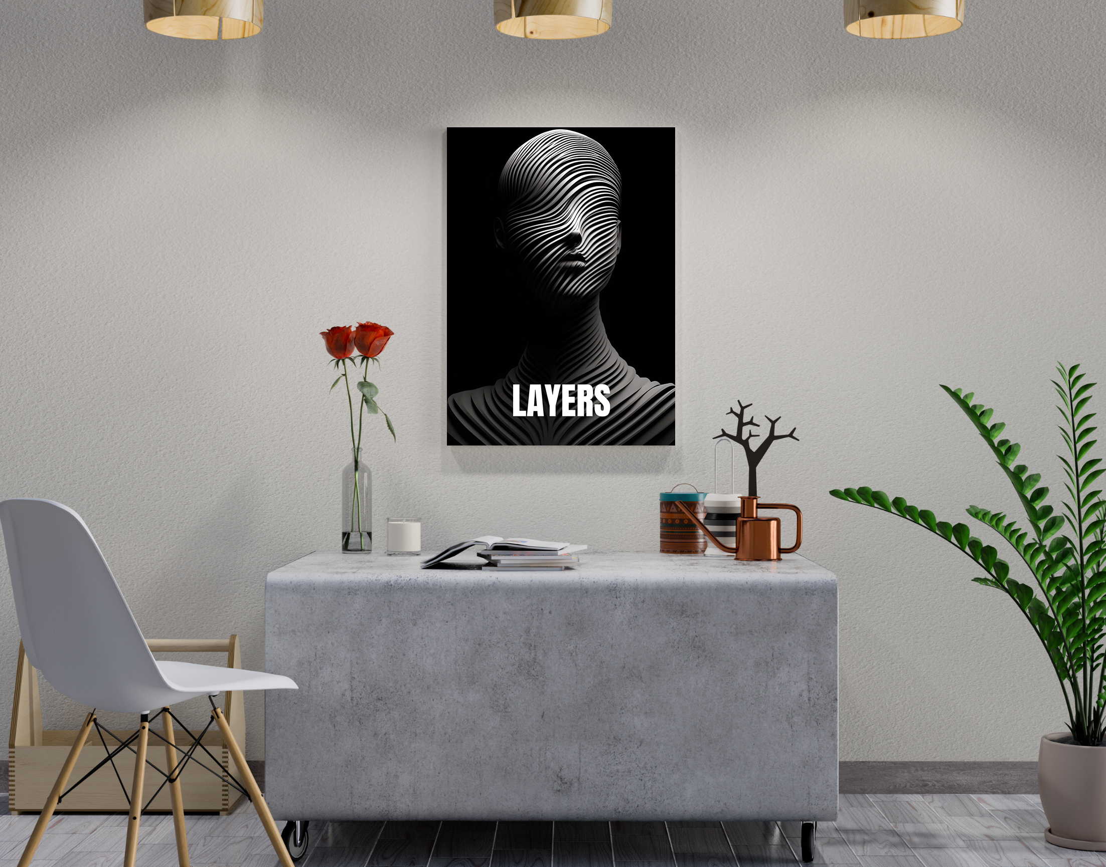 "Metallic Layers"- Shiny & Sturdy Metallic Poster  Art That Pops & Sticks