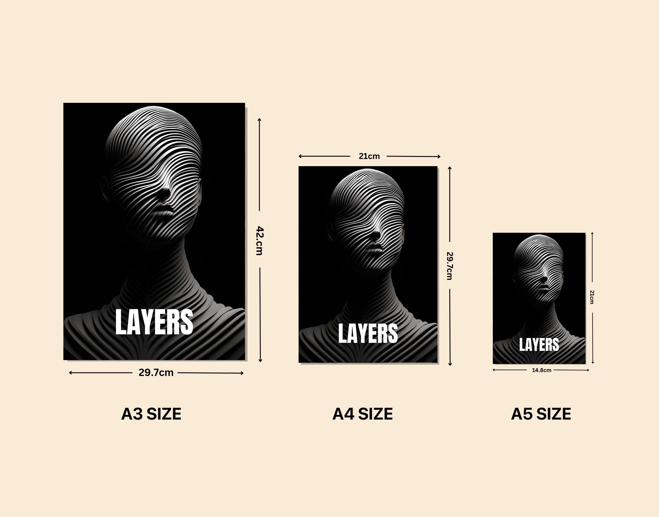 "Metallic Layers"- Shiny & Sturdy Metallic Poster  Art That Pops & Sticks