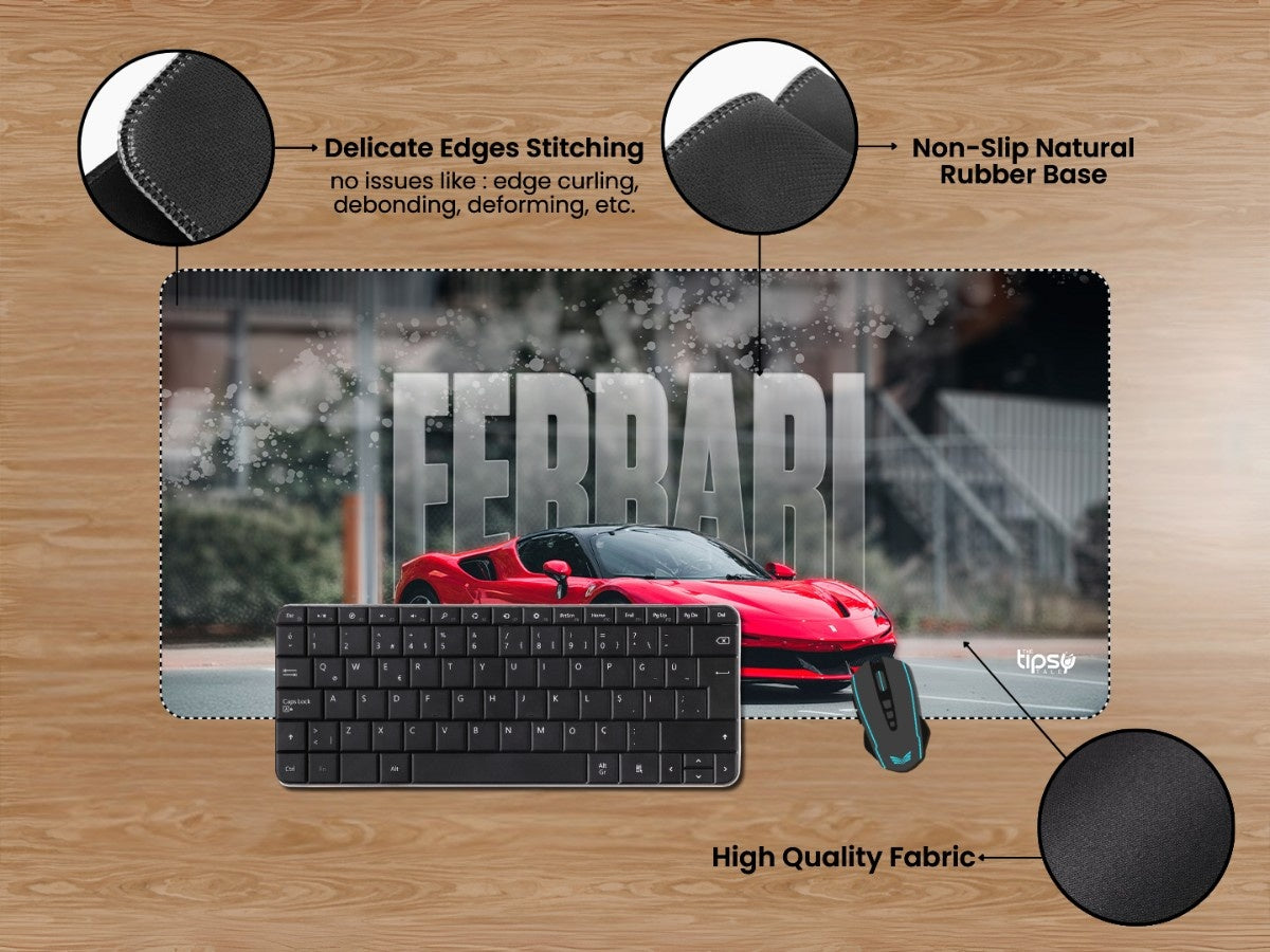 "FERRARI FURY" Gaming Mousepad Elevate Your Gaming Experience