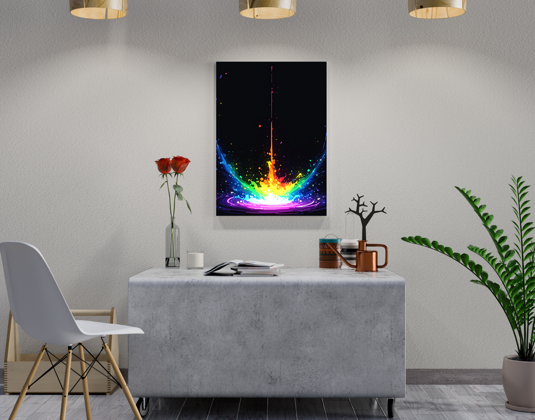 "Paint Splash"- Shiny & Sturdy Metallic Poster  Art That Pops & Sticks