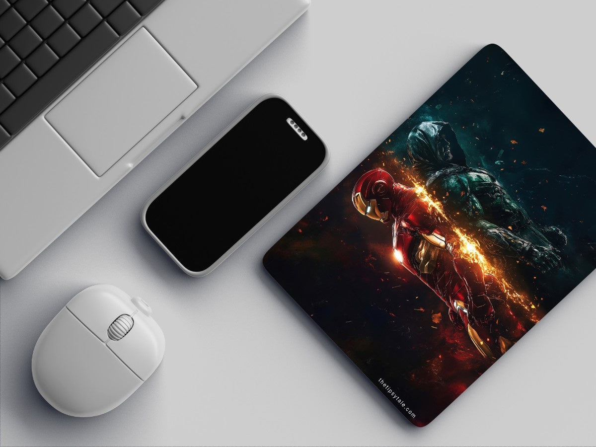 "Iron Man vs Doctor Doom" Mousepad Enhance Your Workspace with Style