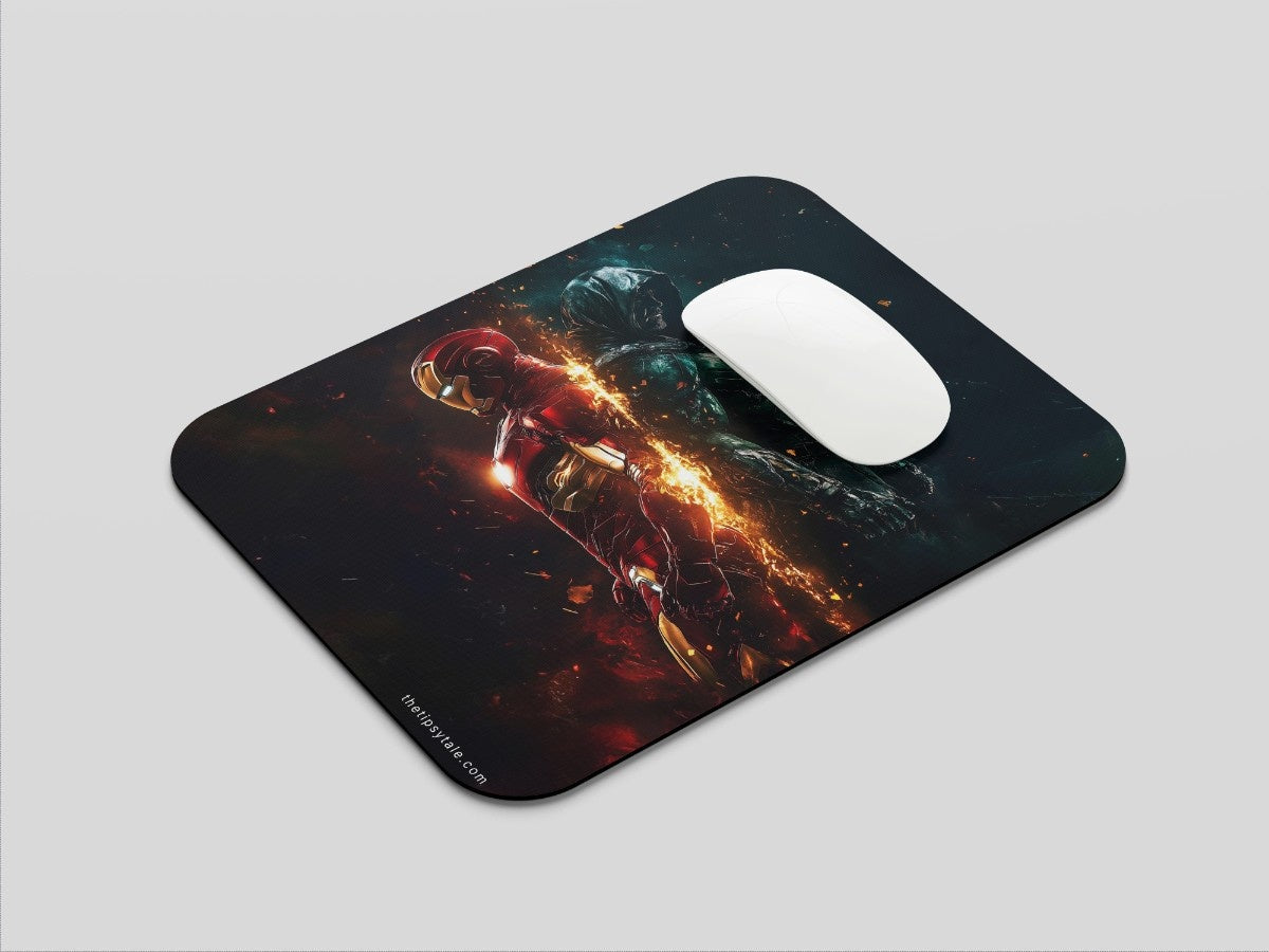 "Iron Man vs Doctor Doom" Mousepad Enhance Your Workspace with Style