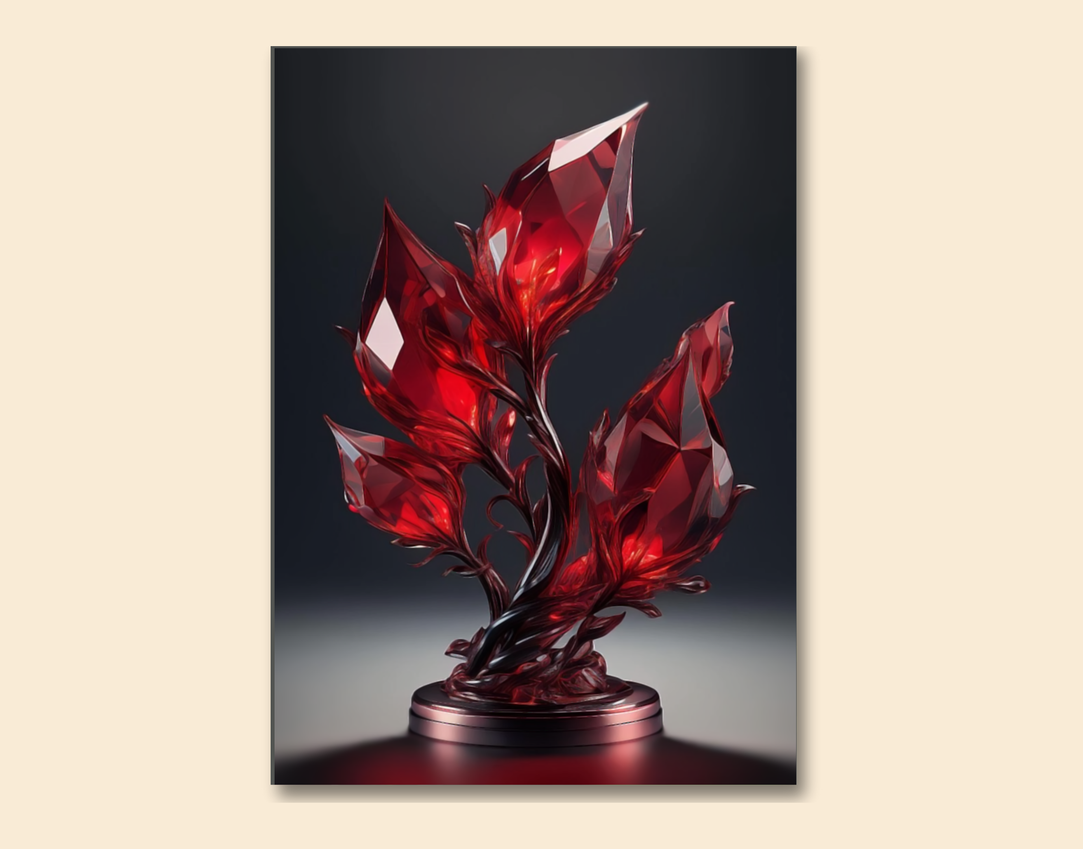 "CYRSTAL PLANT"- Shiny & Sturdy Metallic Poster  Art That Pops & Sticks