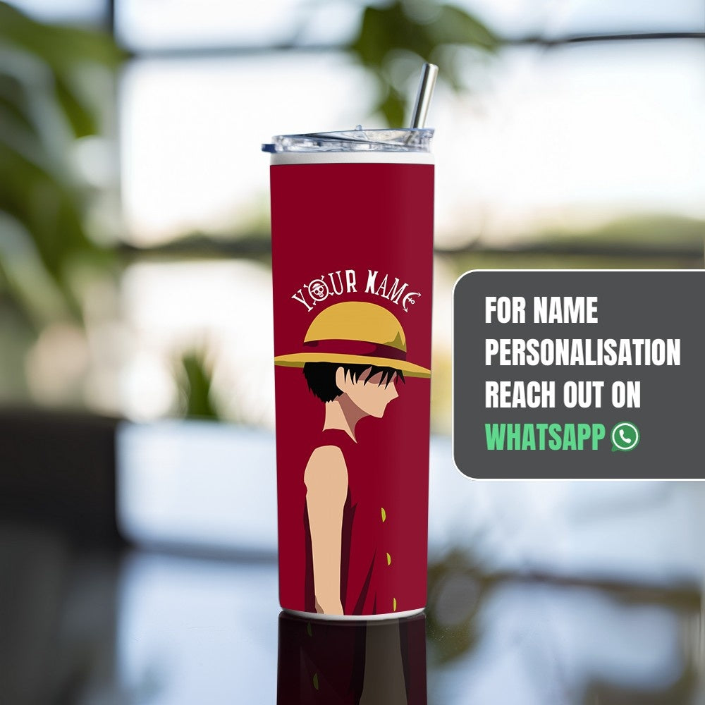 "Monkey D. Luffy Minimalist" Tumbler with Metal Straw
