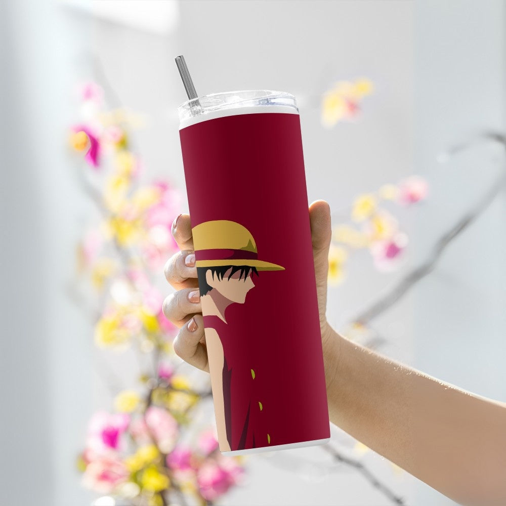 "Monkey D. Luffy Minimalist" Tumbler with Metal Straw