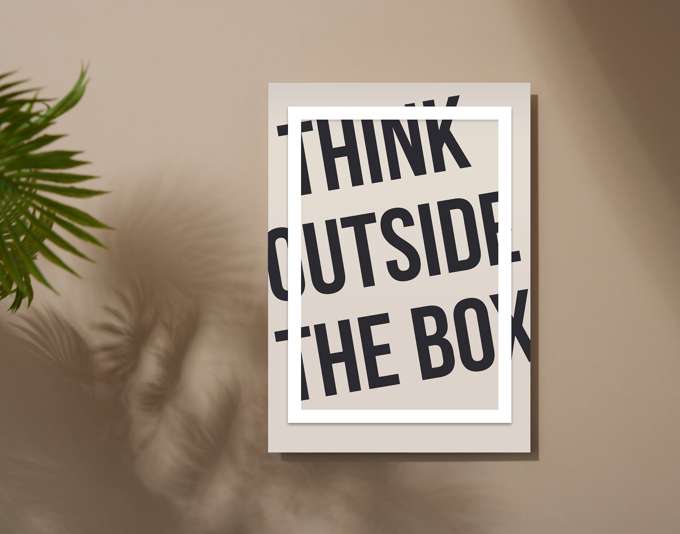 "Think Outside The Box"- Shiny & Sturdy Metallic Poster  Art That Pops & Sticks