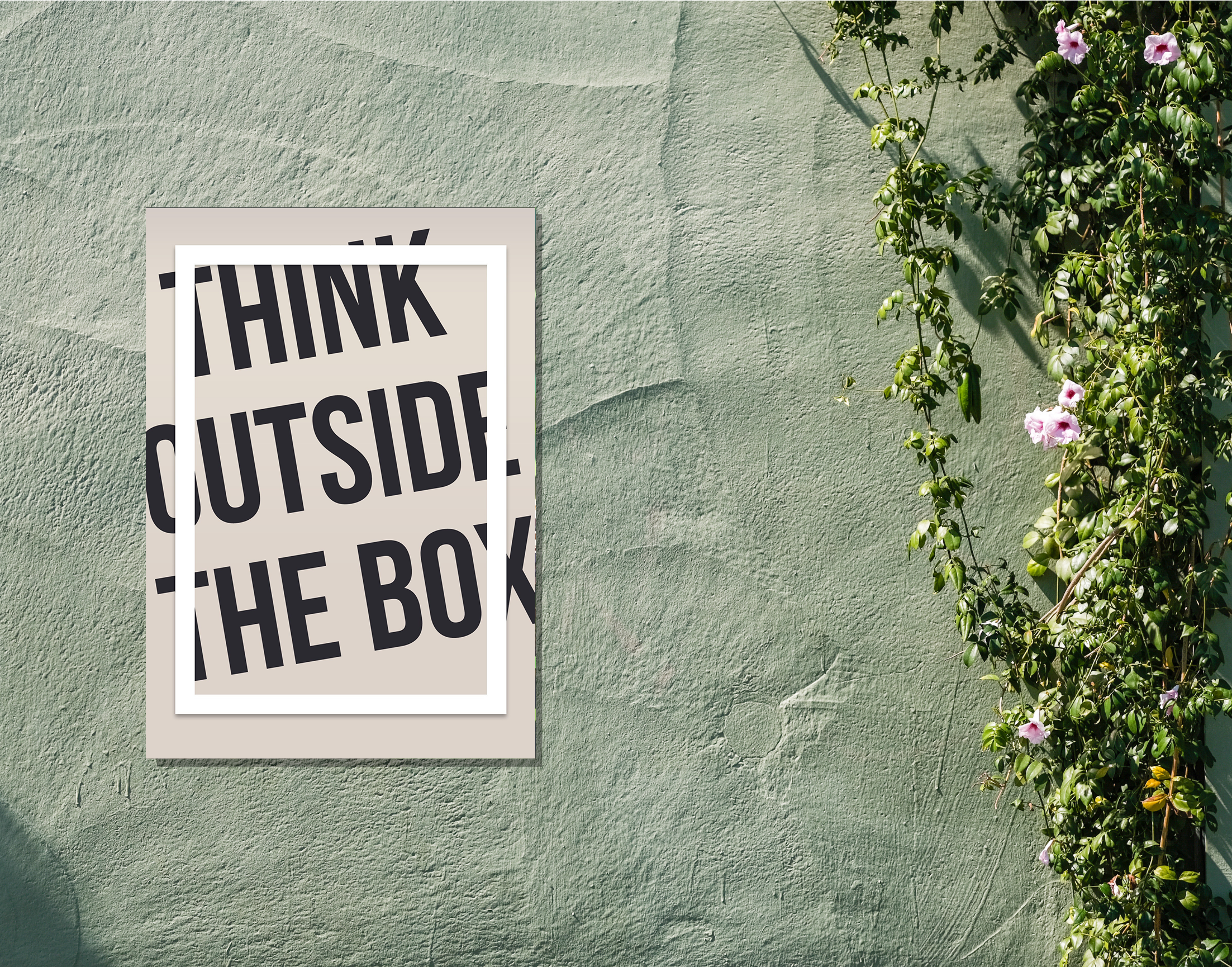 "Think Outside The Box"- Shiny & Sturdy Metallic Poster  Art That Pops & Sticks