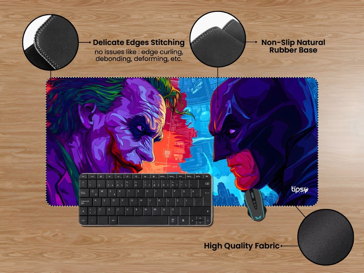 "Batman x Joker: Chaos vs Justice" Gaming Mousepad Elevate Your Gaming Experience