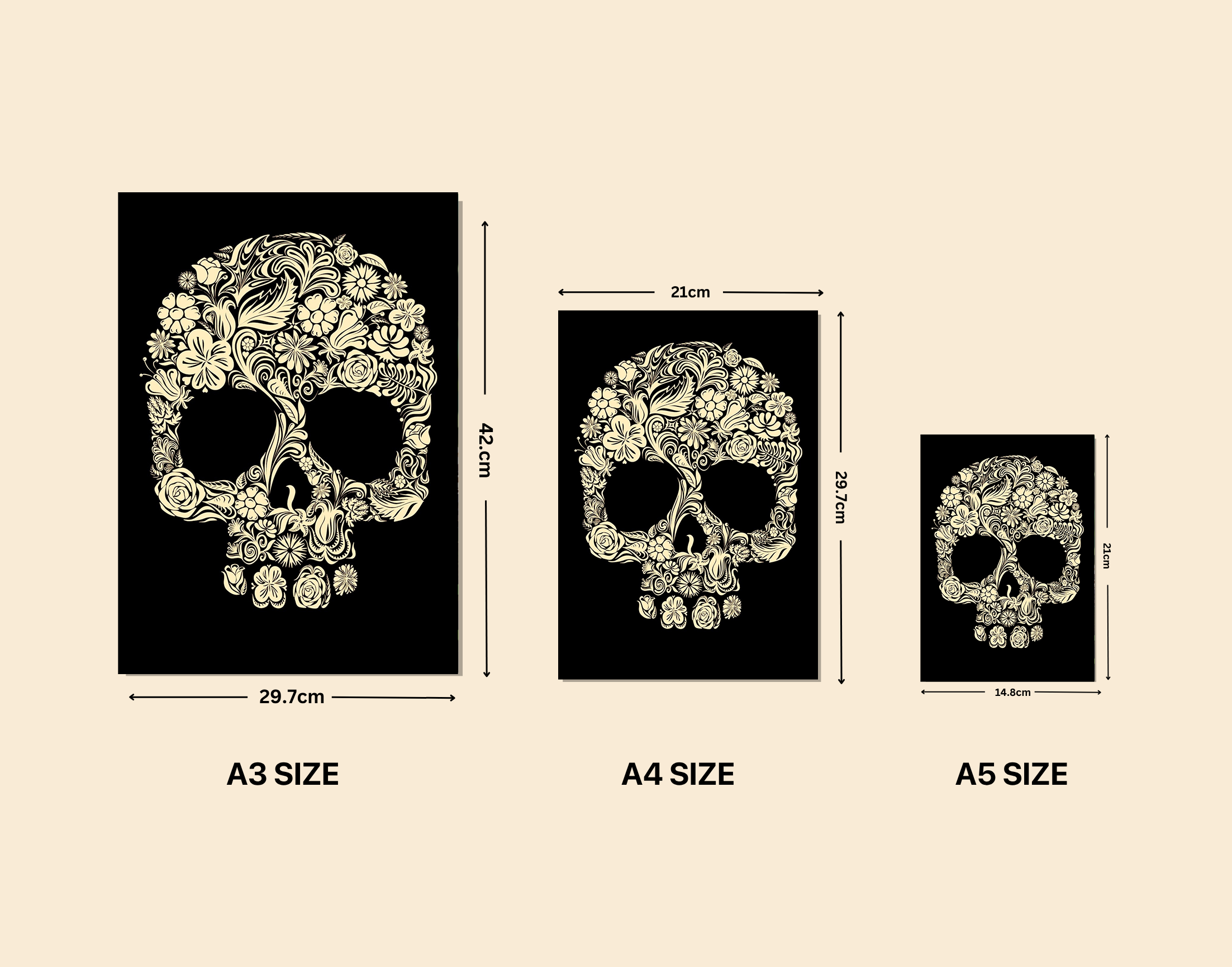 "Coco Skull"- Shiny & Sturdy Metallic Poster  Art That Pops & Sticks