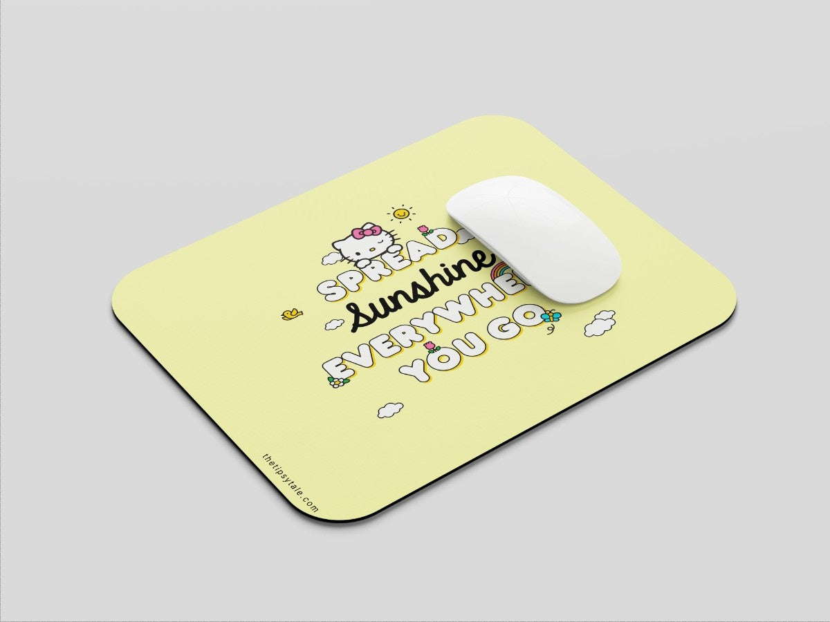 "Hello Kitty: Spread Sunshine " Mousepad Enhance Your Workspace with Style