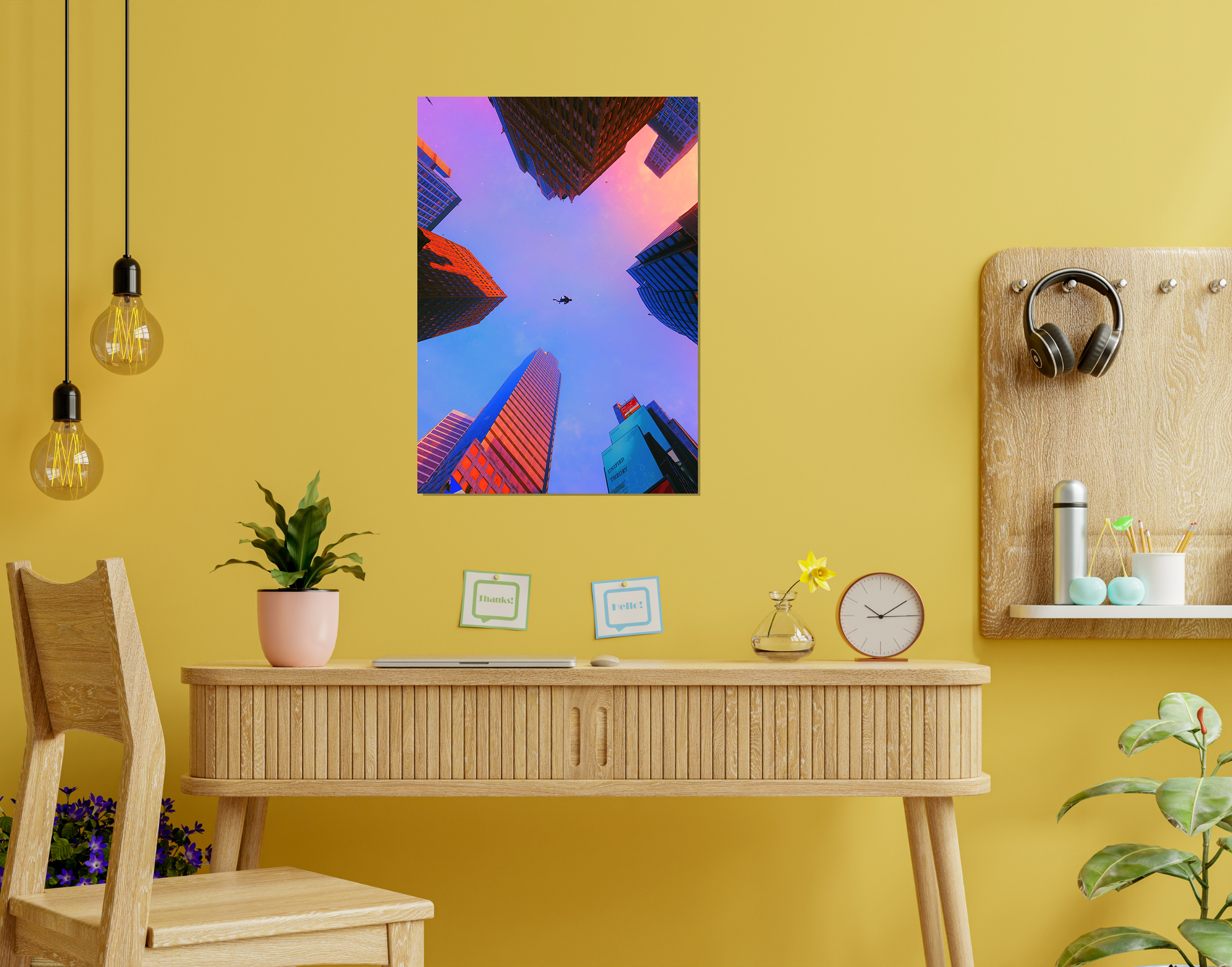 "Reach the Skies-Building Version"- Shiny & Sturdy Metallic Poster  Art That Pops & Sticks