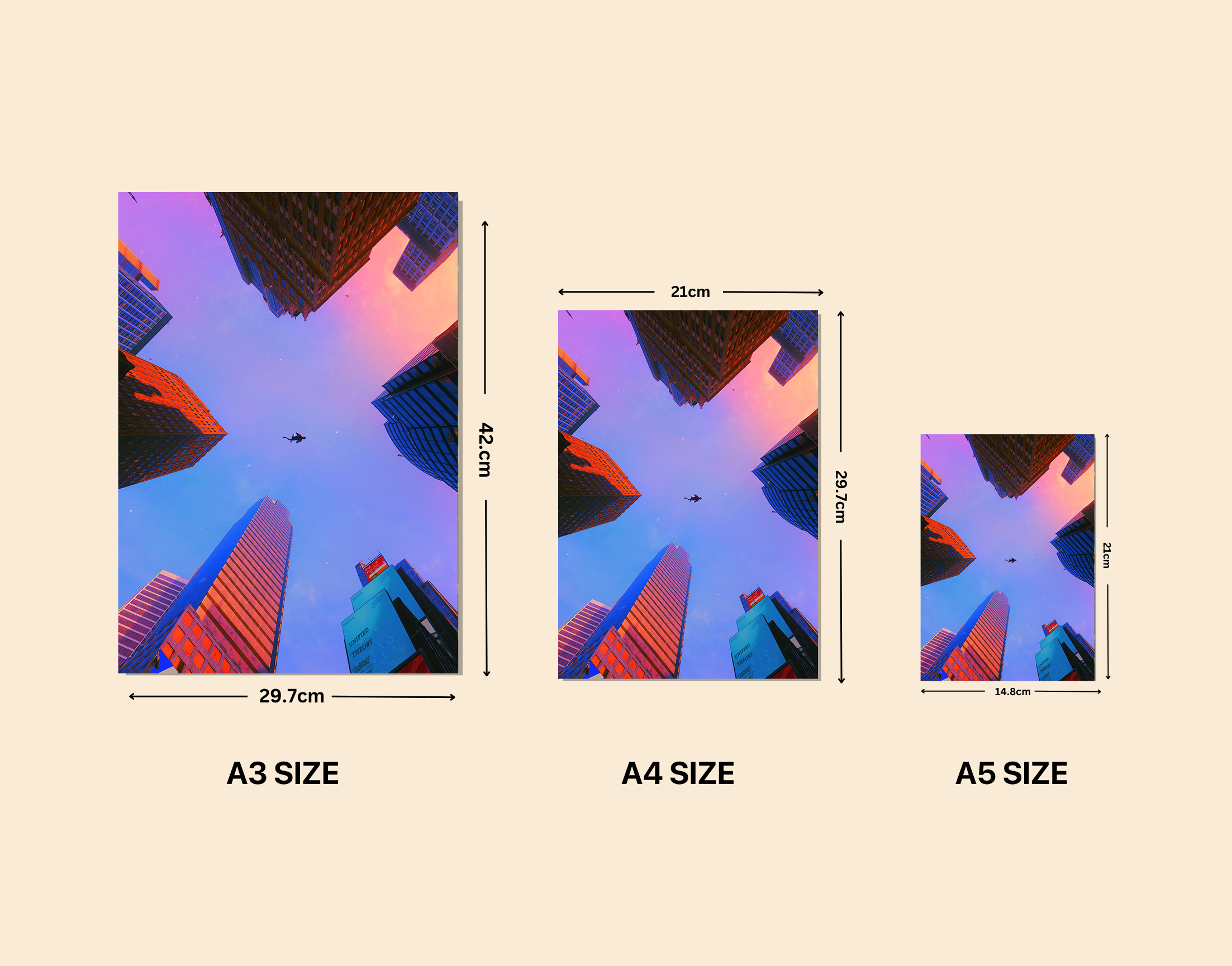 "Reach the Skies-Building Version"- Shiny & Sturdy Metallic Poster  Art That Pops & Sticks