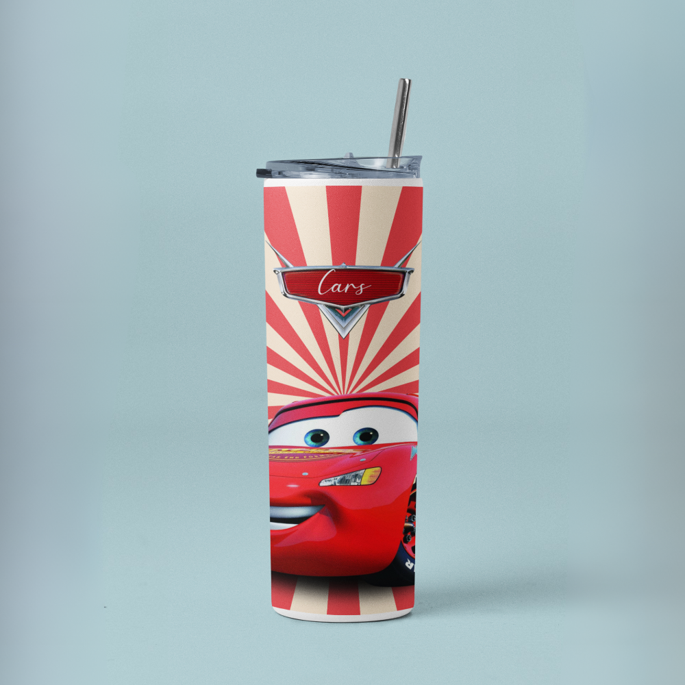 "Lightning Mcqueen- CAR's" Tumbler with Metal Straw