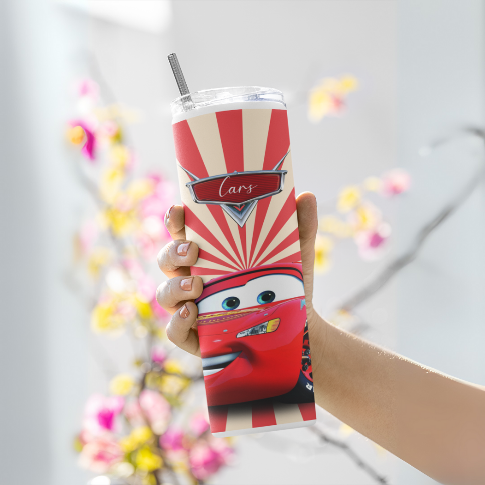 "Lightning Mcqueen- CAR's" Tumbler with Metal Straw