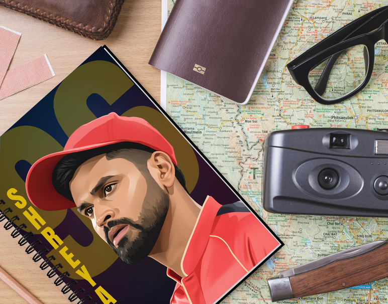 "SHREYAS IYER: CRICKET FANDOM" -Elegant & Inspiring Diary for Daily Reflection