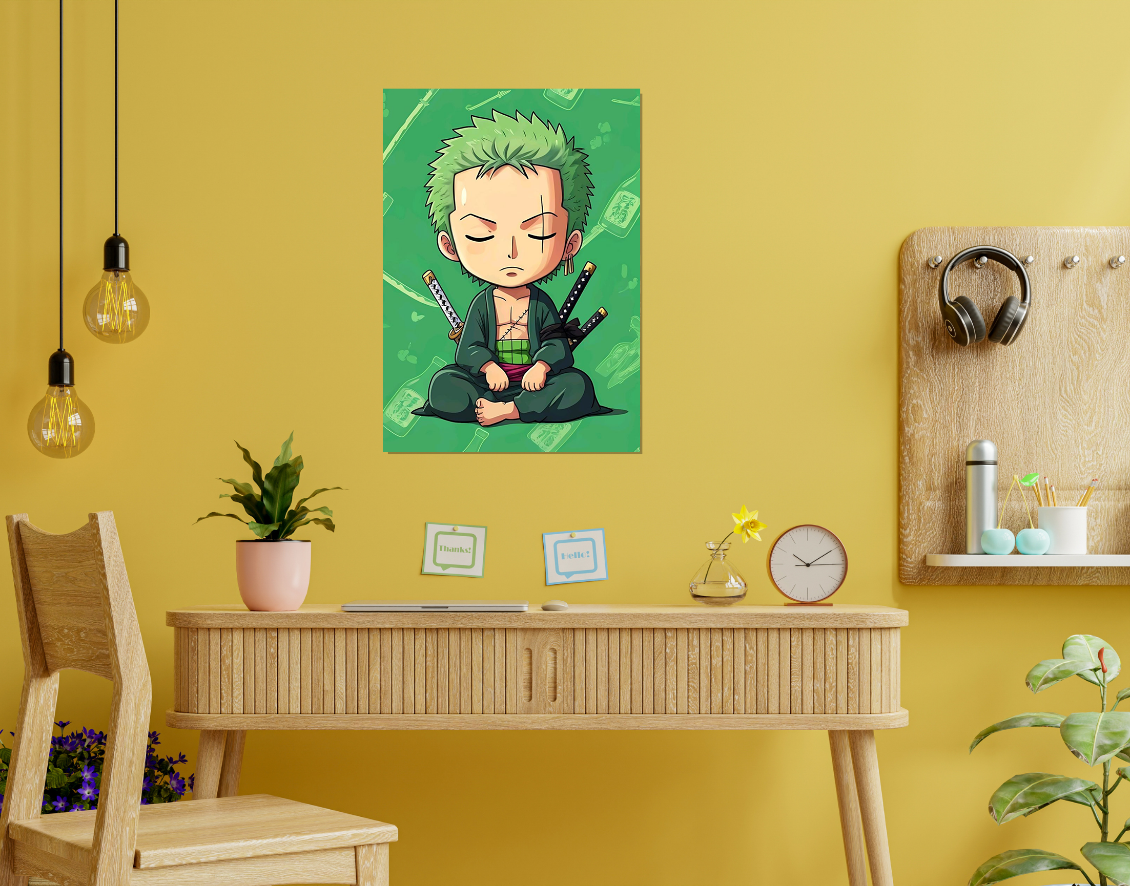 "One Piece: Baby Zoro"- Shiny & Sturdy Metallic Poster  Art That Pops & Sticks
